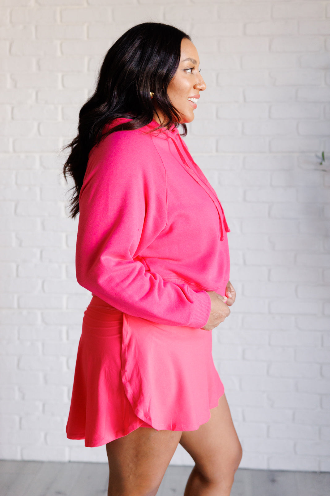 Had Me in the First Half Pullover Hoodie - Soft Cotton Flamingo Pink Sweatshirt for Women | Casual Streetwear, Lounge Wear & Gift Idea
