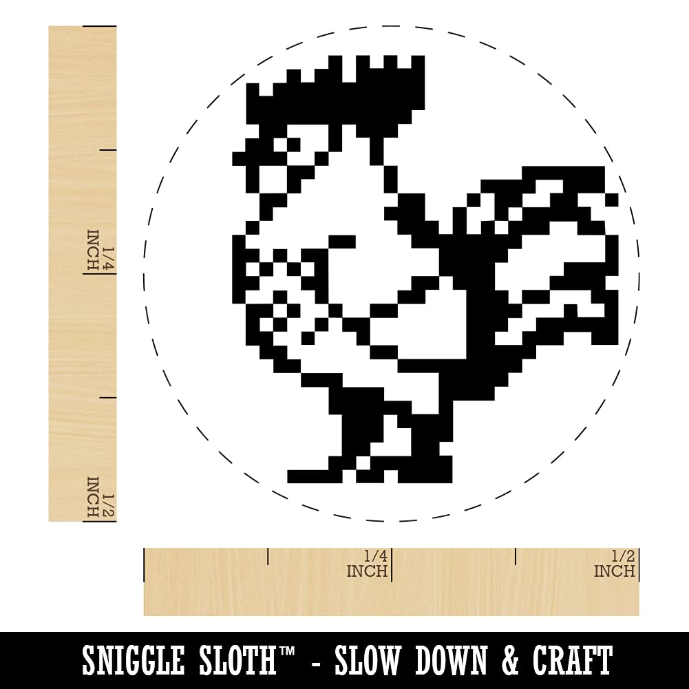 Mini Pixel Rooster Stamp - 1/2