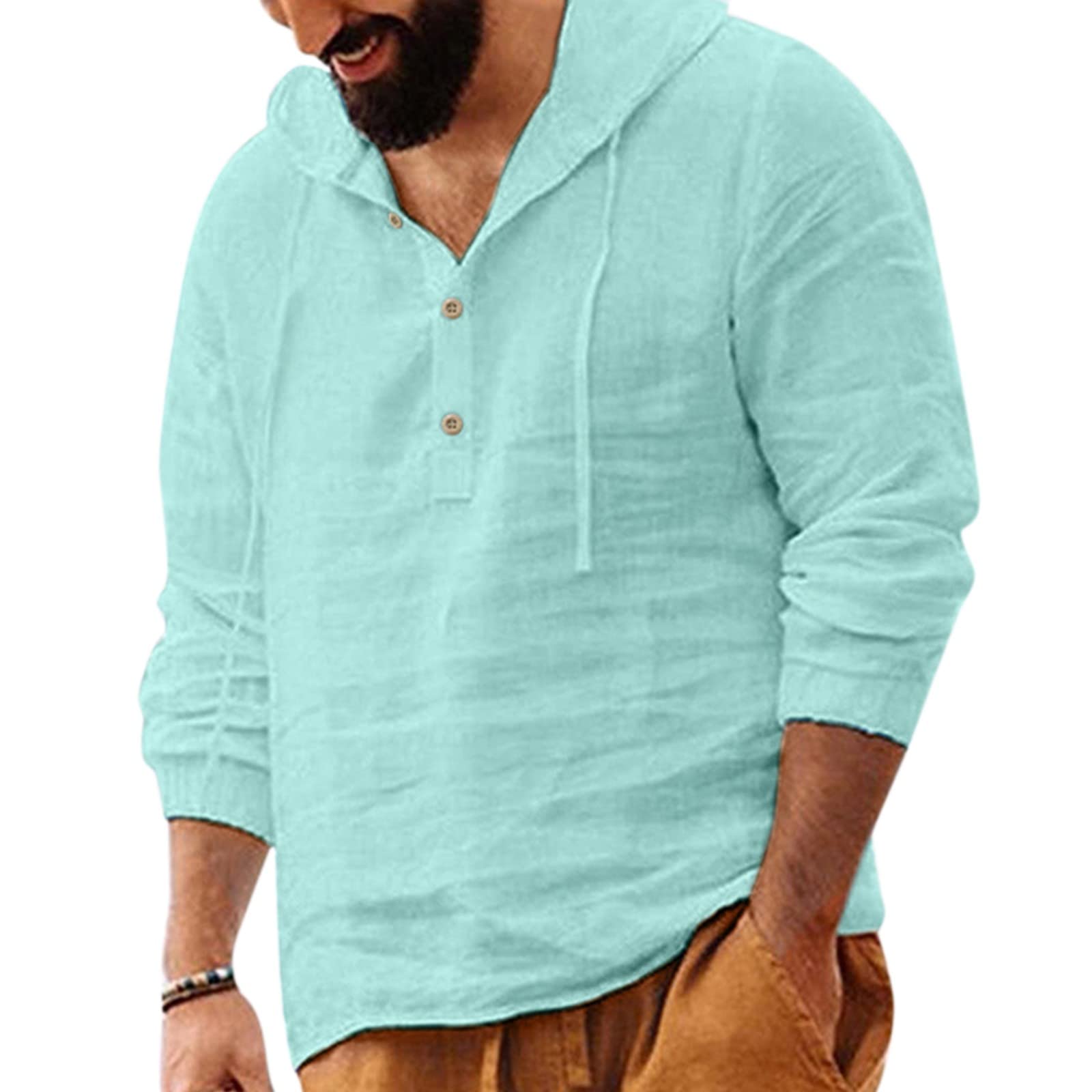 Men's Sleeveless Cotton T-Shirt - Autumn Casual Hooded Long Sleeve Solid Color Top | Perfect for Christmas Gifts, Gym Wear & Outdoor Activities