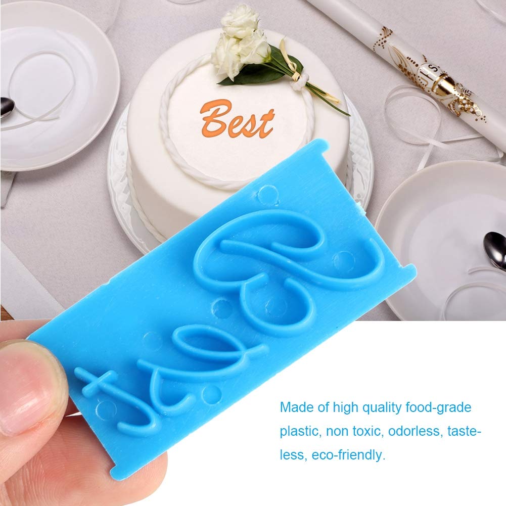 Zerodis 3-Piece Handwriting Letter Cake Embosser Set - Plastic DIY Cake Decorating Tools for Fondant, Dessert & Baking | Perfect for Birthday Cakes, Wedding Desserts & Party Treats