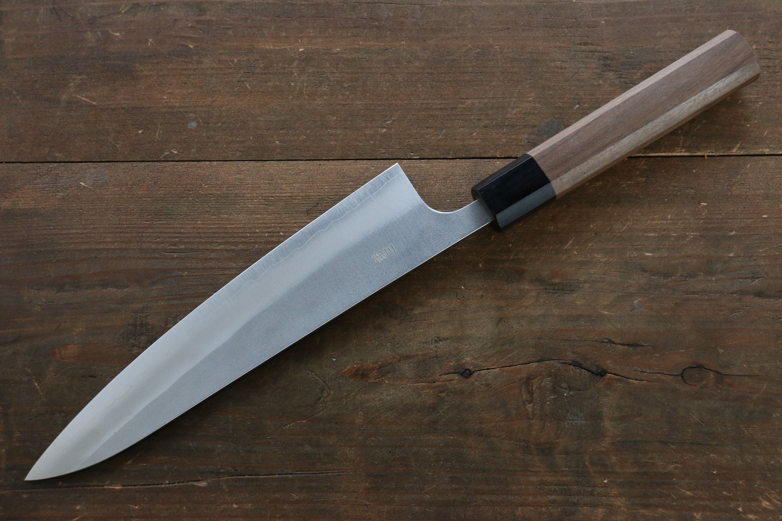 Nao Yamamoto Silver Steel No.3 Nashiji Gyuto 210mm Japanese Chef Knife with Walnut Handle - Perfect for Sushi, Meat Cutting & Professional Kitchen Use