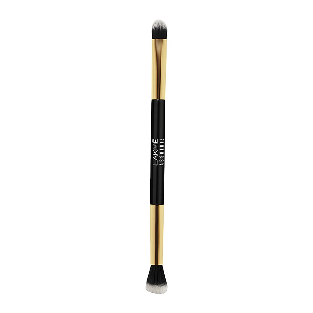 LAKMÉ Absolute Makeup Master Tools - Dual Ended Eyeshadow Brush for Professional & Everyday Eye Makeup Application | Perfect for Smokey Eyes, Cut Crease & Blending