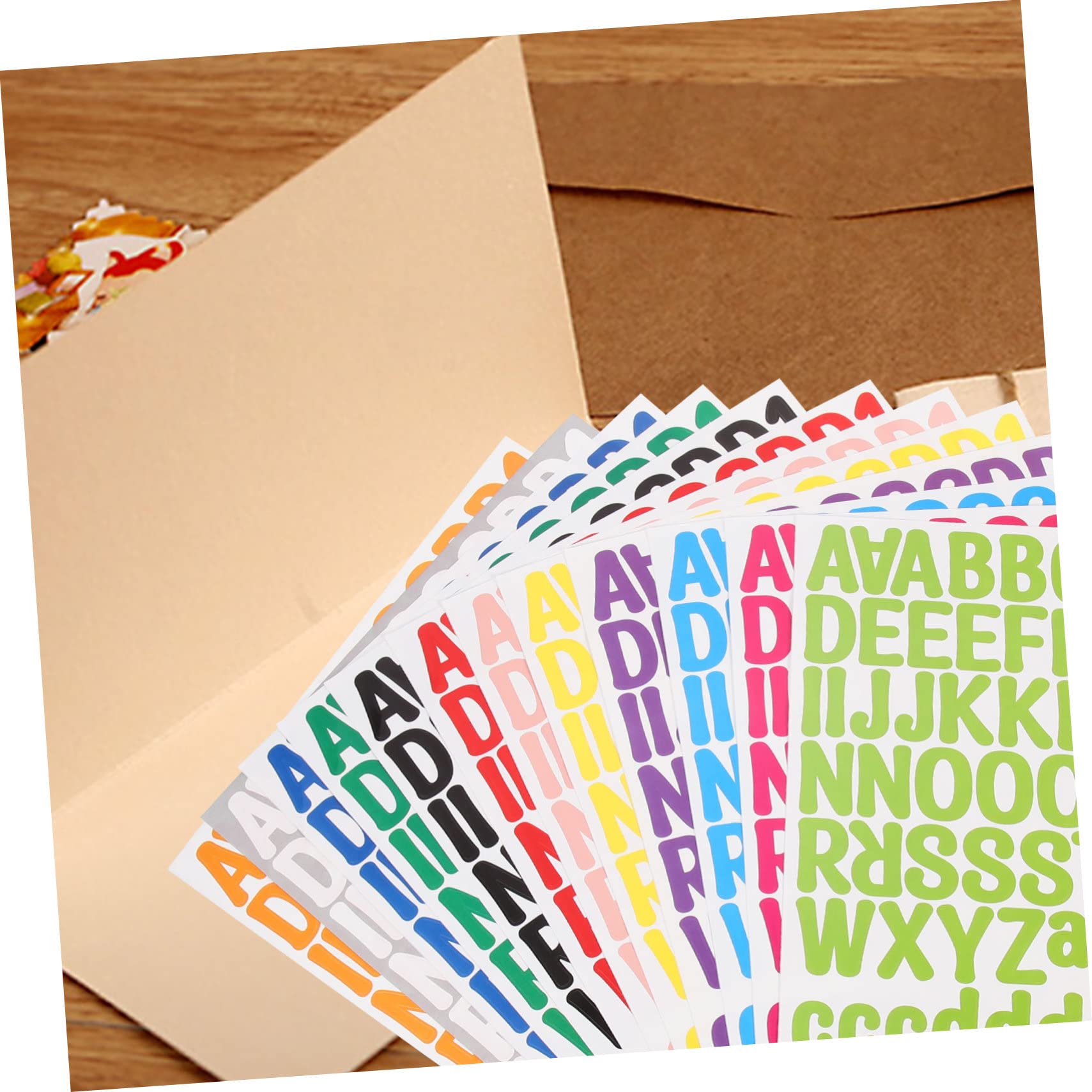 STOBOK 48 Sheets Alphabet Letter Stickers - Waterproof Vinyl Decals for Laptops, Computers, Notebooks - A-Z Letters & 0-9 Numbers - Perfect for School Projects, DIY Crafts, Office Organization & Personalizing Devices