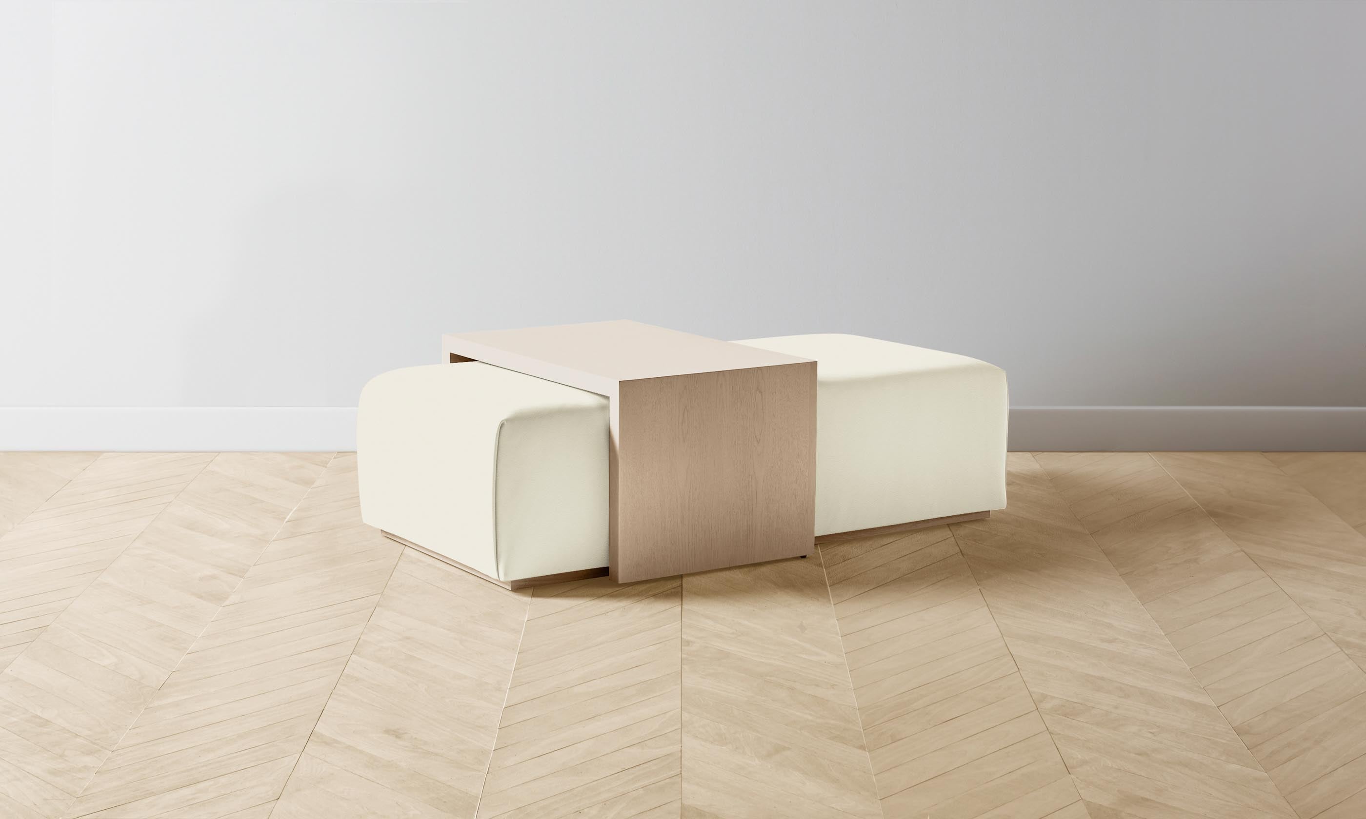 The Bowery Ottoman - Premium Pebbled Leather Swan Stool for Living Room, Bedroom & Office - Modern Footrest & Stylish Seating Solution