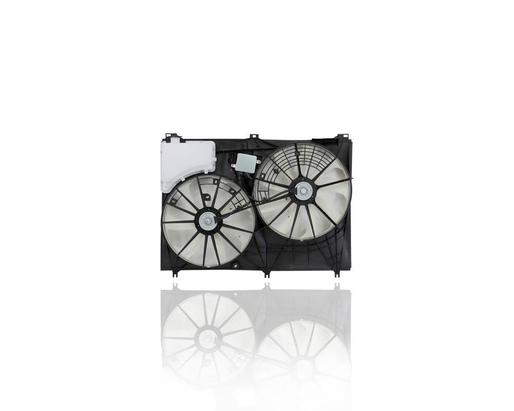 Dual Radiator and Condenser Fan Assembly for 2014-2019 Toyota Highlander 2.7L/3.5L (Non-Tow Package) - Direct Replacement with Fan Control Module - Part# 163630P230 - Perfect for Engine Cooling & AC Performance