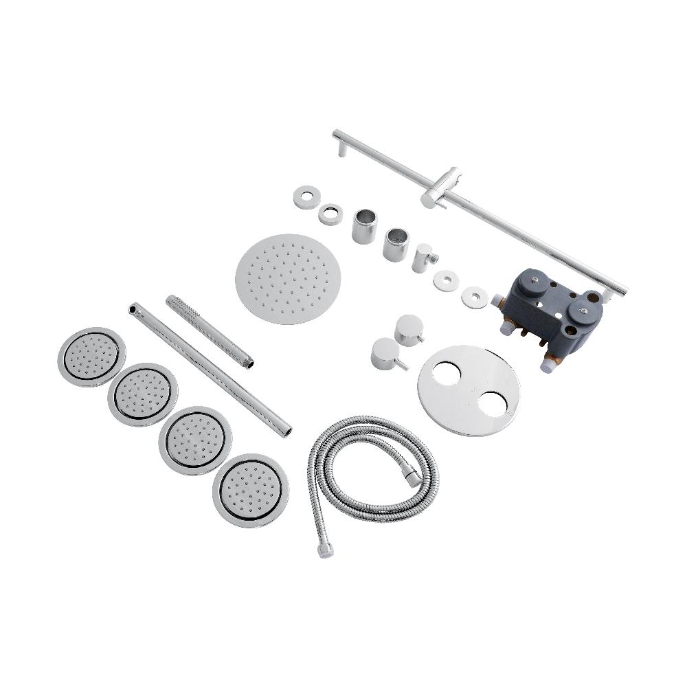 ZLINE Emerald Bay Thermostatic Shower System with 6 Body Jets - Chrome Finish (EMBY SHS T3 CH) for Luxury Spa Experience in Master Bathroom