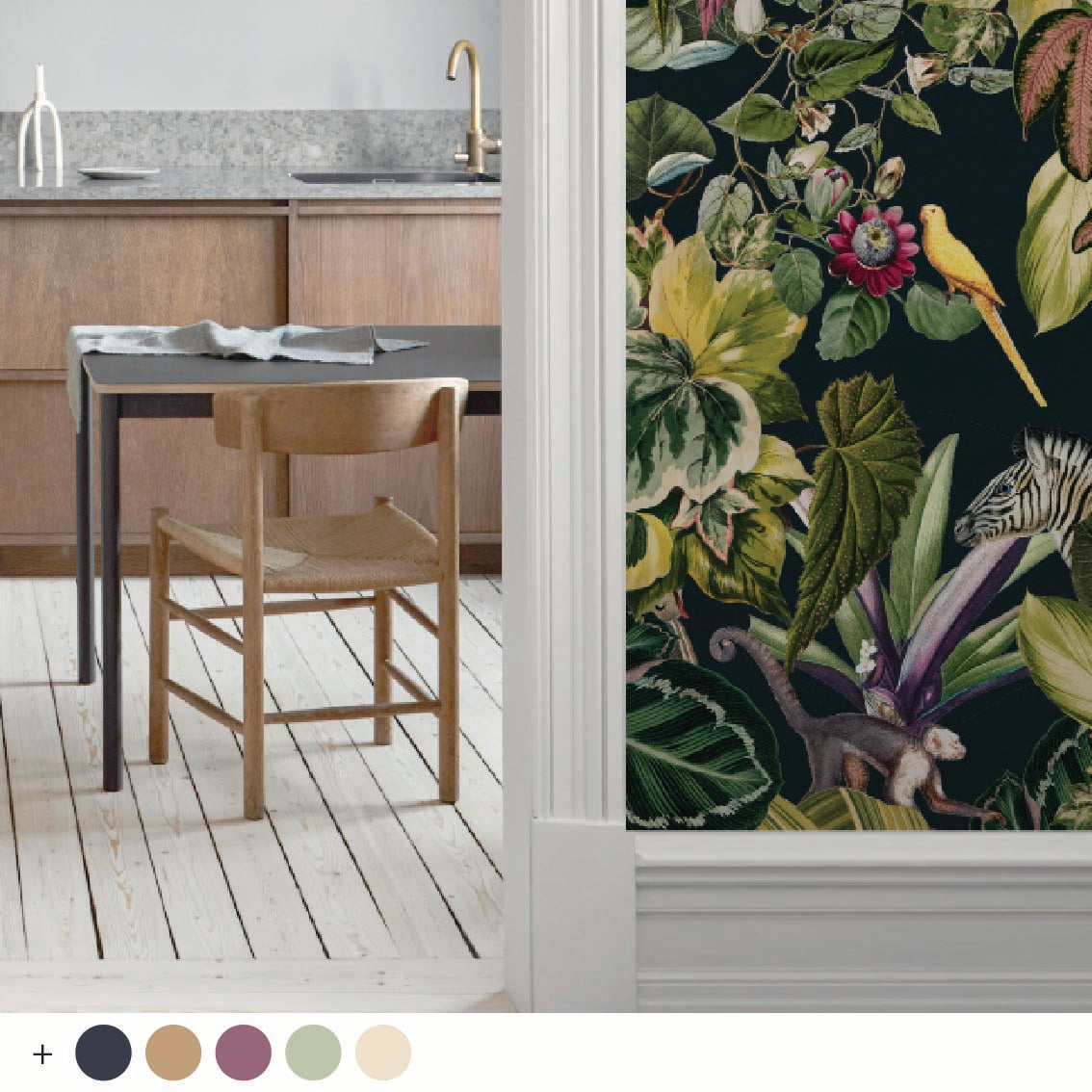 Bold Botanics Wallpaper Sample - Premium Peel & Stick Removable Wallpaper for Home Decor, Bedroom, Living Room, and Office