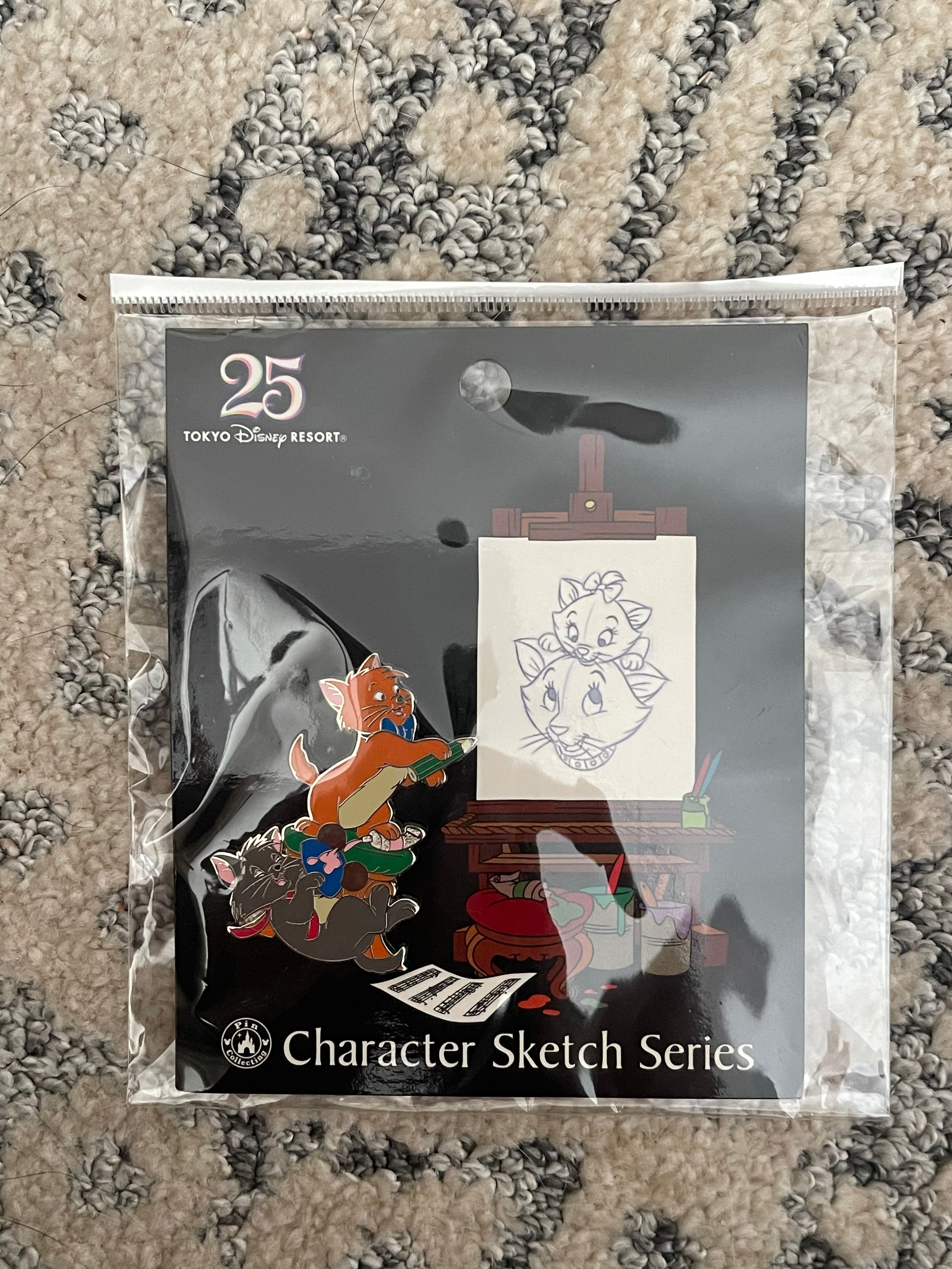 Tokyo Disney Character Sketch Series Enamel Pin - Cute Collectible Badge for Backpacks, Jackets, Hats & Disney Fan Gifts