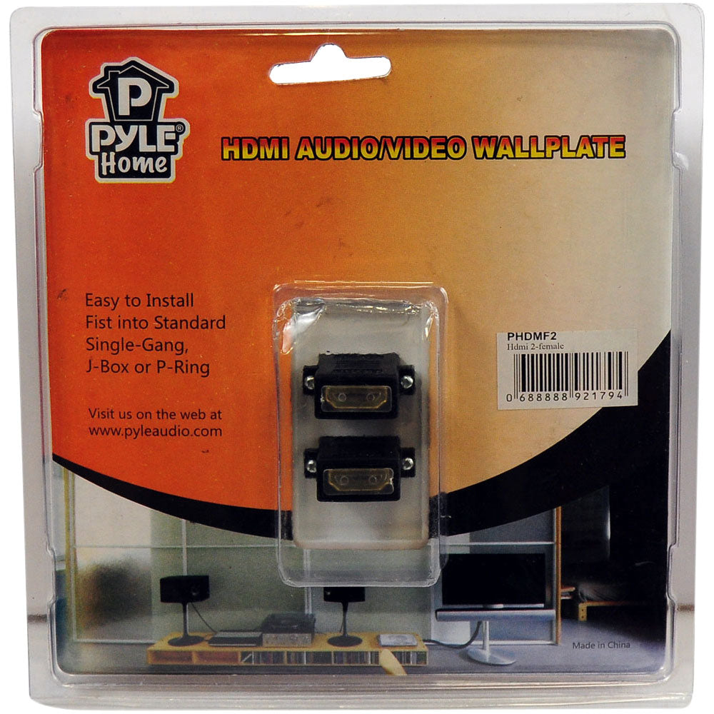 Dual HDMI Wall Plate - 2 Port HDMI Faceplate for Home Theater & Office Setup | High-Speed 4K HDMI Wall Plate for TV, Gaming & AV Systems
