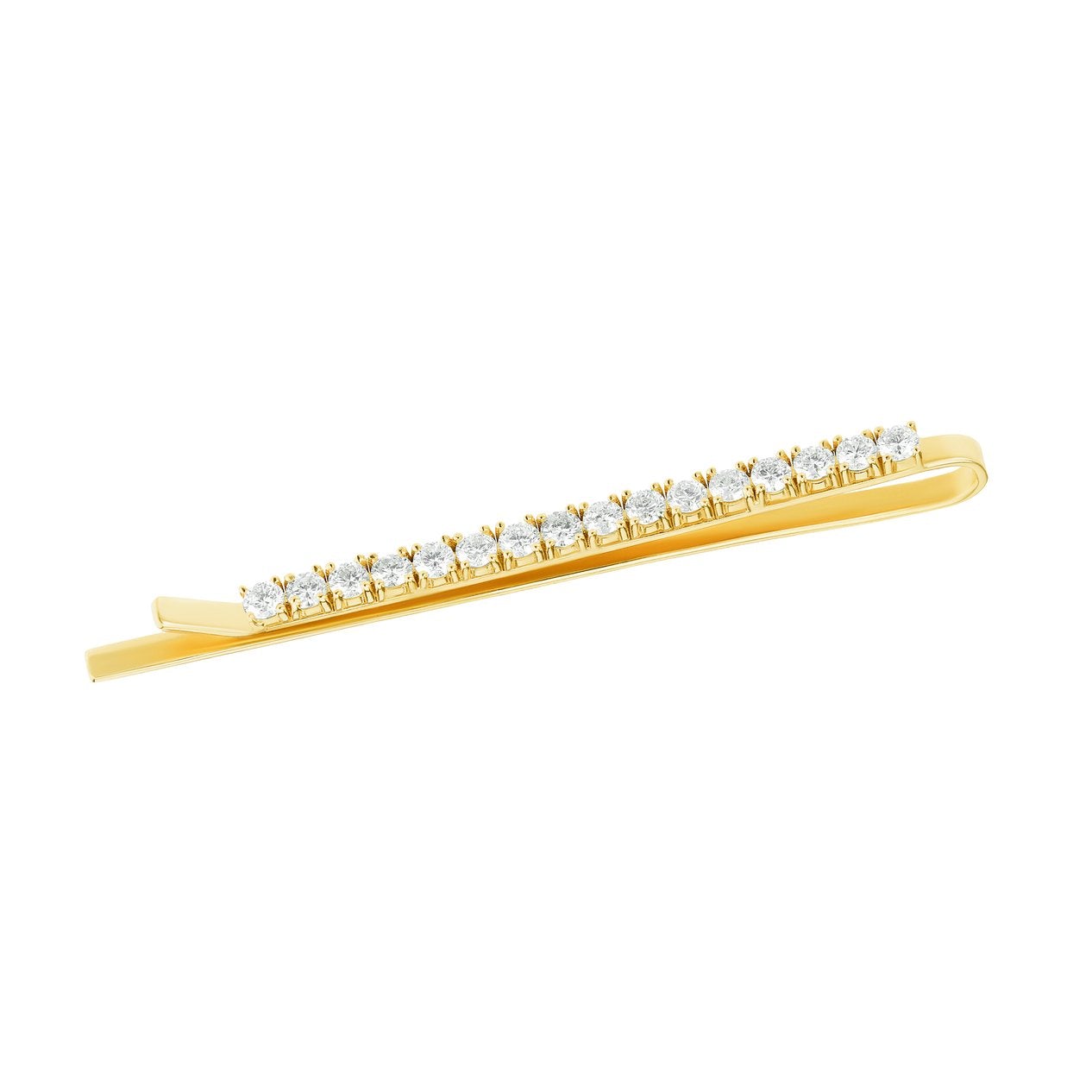 Exquisite Round Diamond & 14K Yellow Gold Hair Pin - Elegant Bridal Hair Accessory for Weddings, Prom & Special Occasions