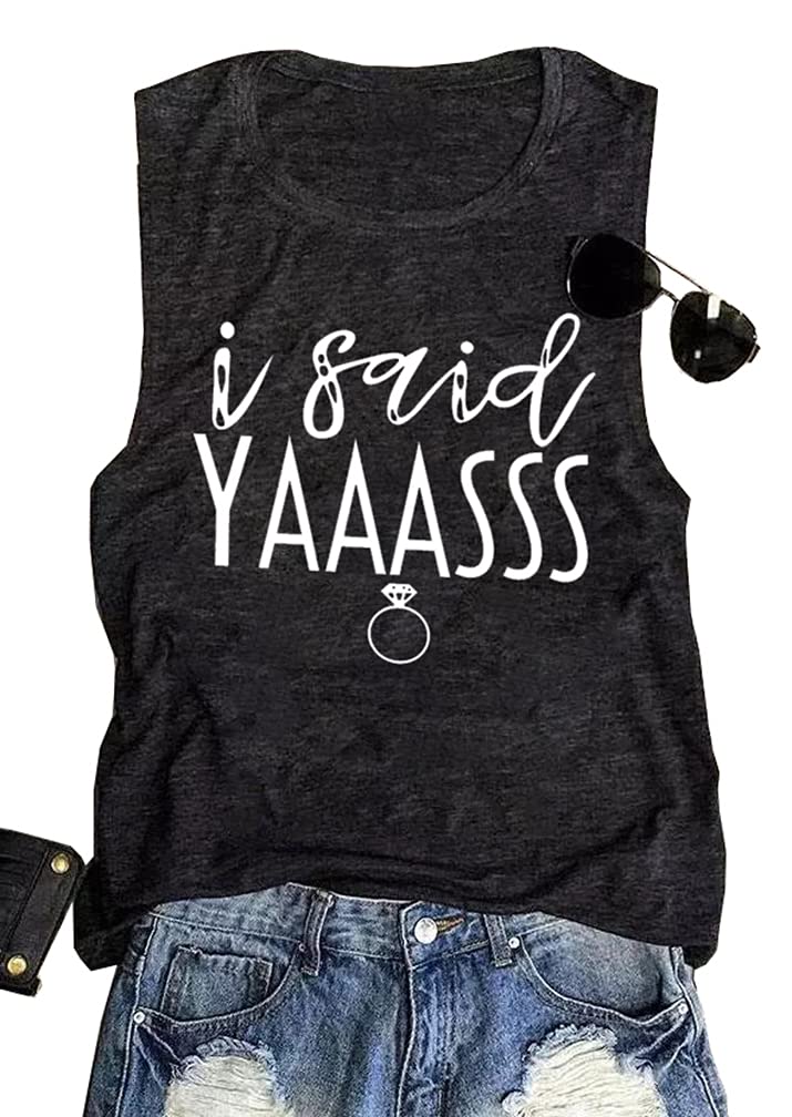 Women's Cute Bride Tank Tops for Wedding, Honeymoon & Bachelorette Party - Engagement Announcement Tees - Perfect for Bridal Showers, Girls' Night Out & Vacation Getaways
