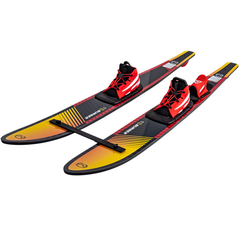HO Burner 61 Combo Water Skis for Adults & Kids - Premium Performance Water Skis Set for Beginners & Professionals - Perfect for Lake, Ocean & Wakeboarding Fun