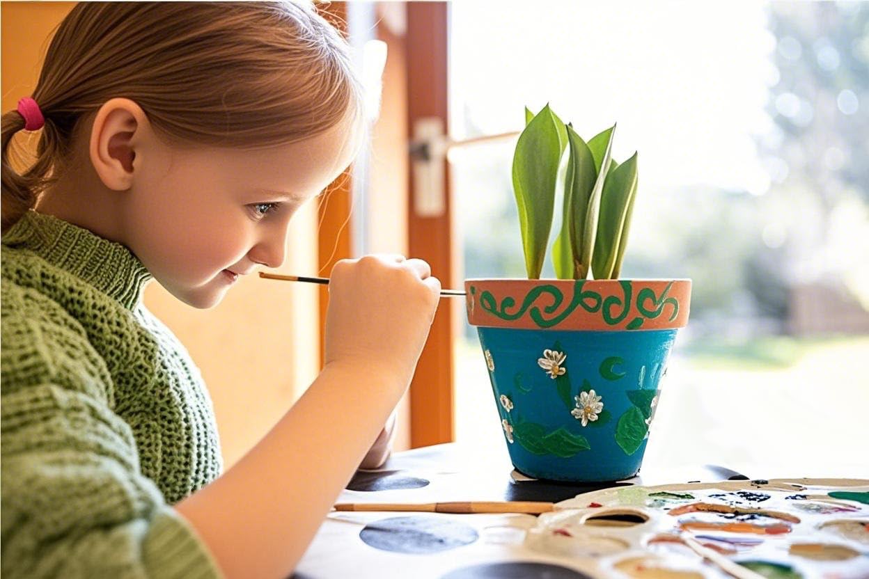Paint and Plant Flower Growing Kit for Kids - Gardening Set with 3 Pots, Soil & Seeds - Creative Easter Gift for Boys & Girls Ages 5-12 - Fun Indoor Activity for Spring & Summer