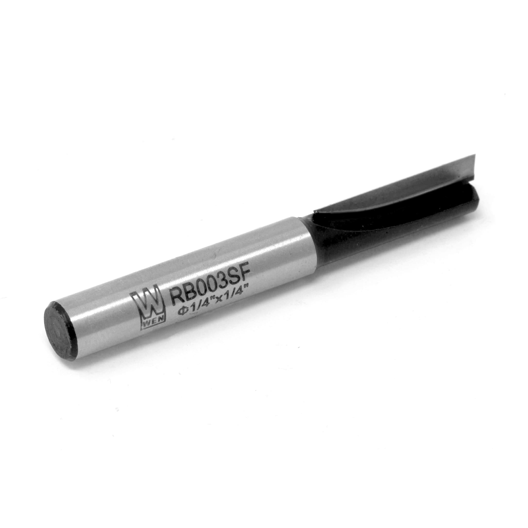 WEN RB003SF 1/4 Inch Straight 1 Flute Carbide Tipped Router Bit with 1/4 Inch Shank - Perfect for Woodworking, DIY Projects, and Precision Edge Trimming