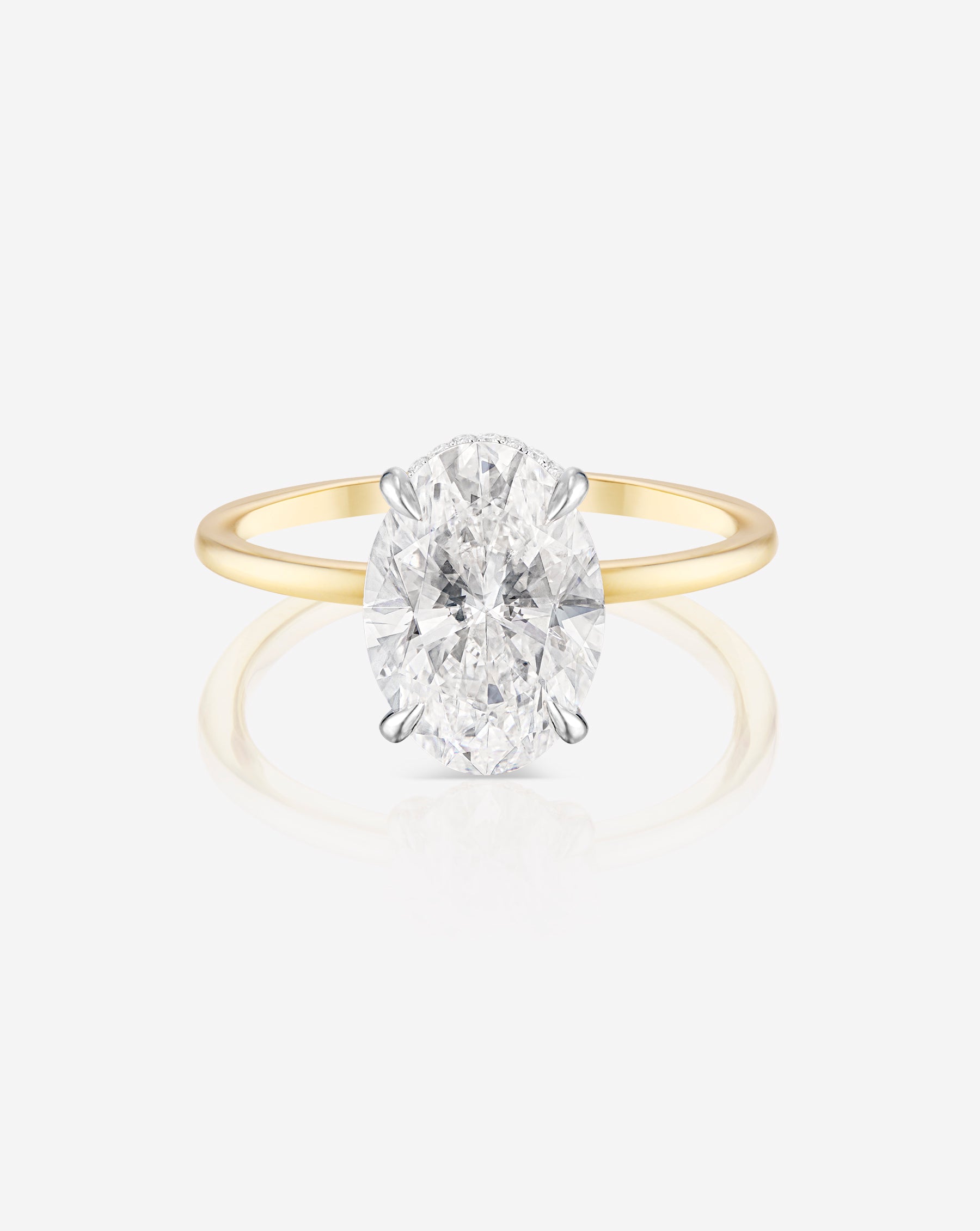 2.30 Carat Lab Grown Oval Diamond Whisper Thin® Hidden Halo Engagement Ring - Perfect for Proposals, Anniversaries & Special Occasions