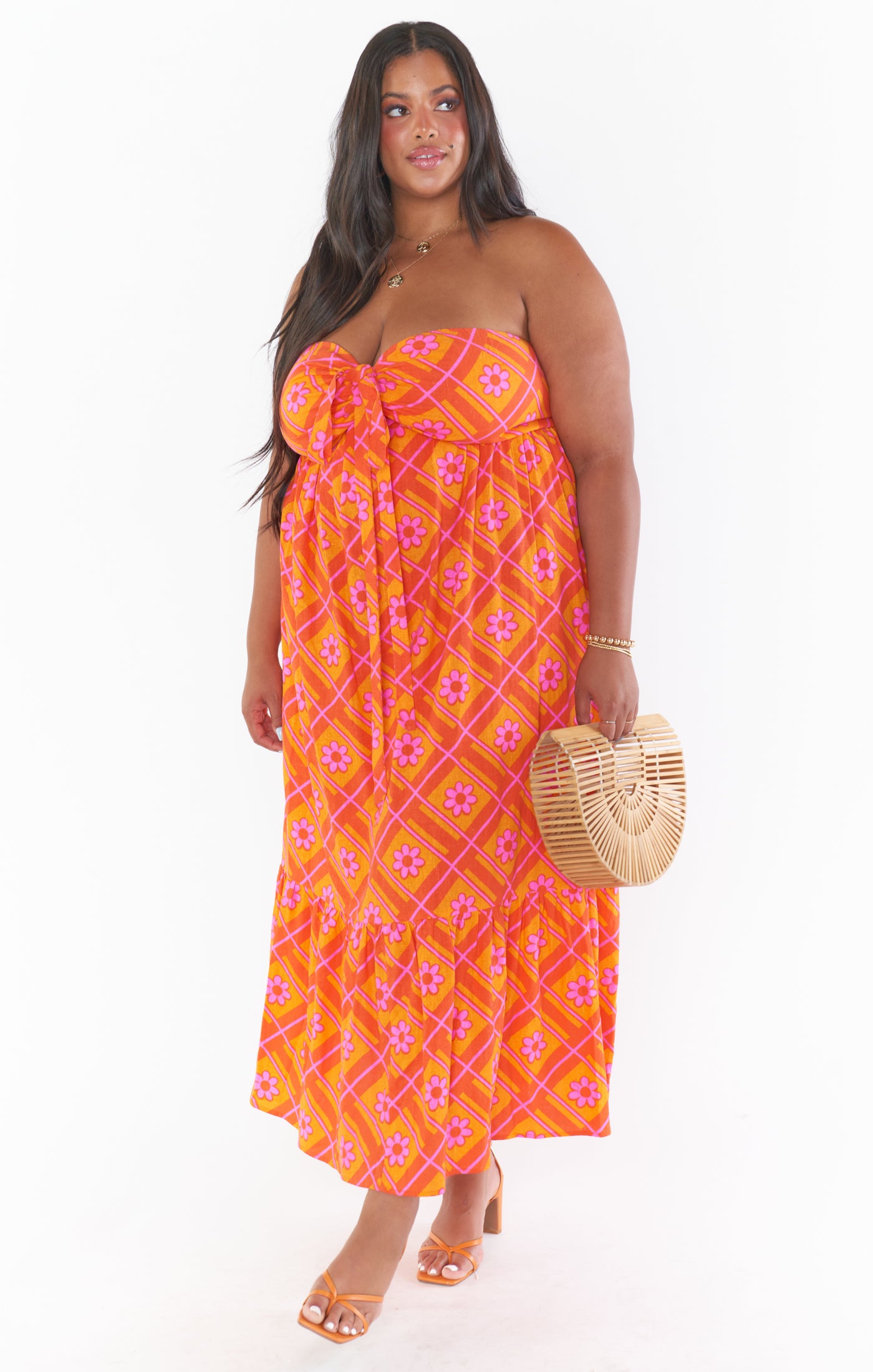 Stylish Midge Midi Dress with Malibu Daisy Print - Perfect for Beach Vacations & Summer Parties
