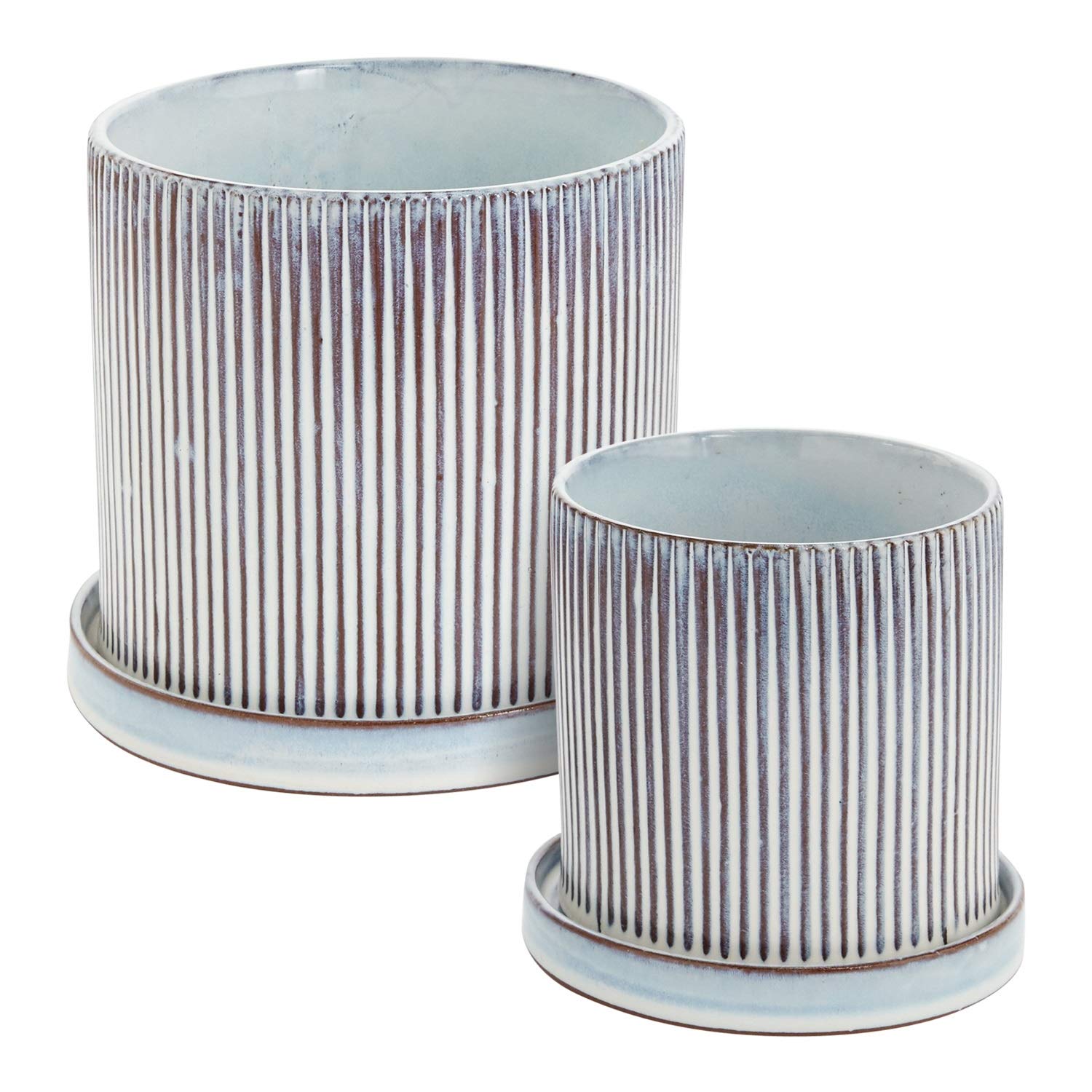 Modern Ceramic Plant Pot with Saucer - 5.75