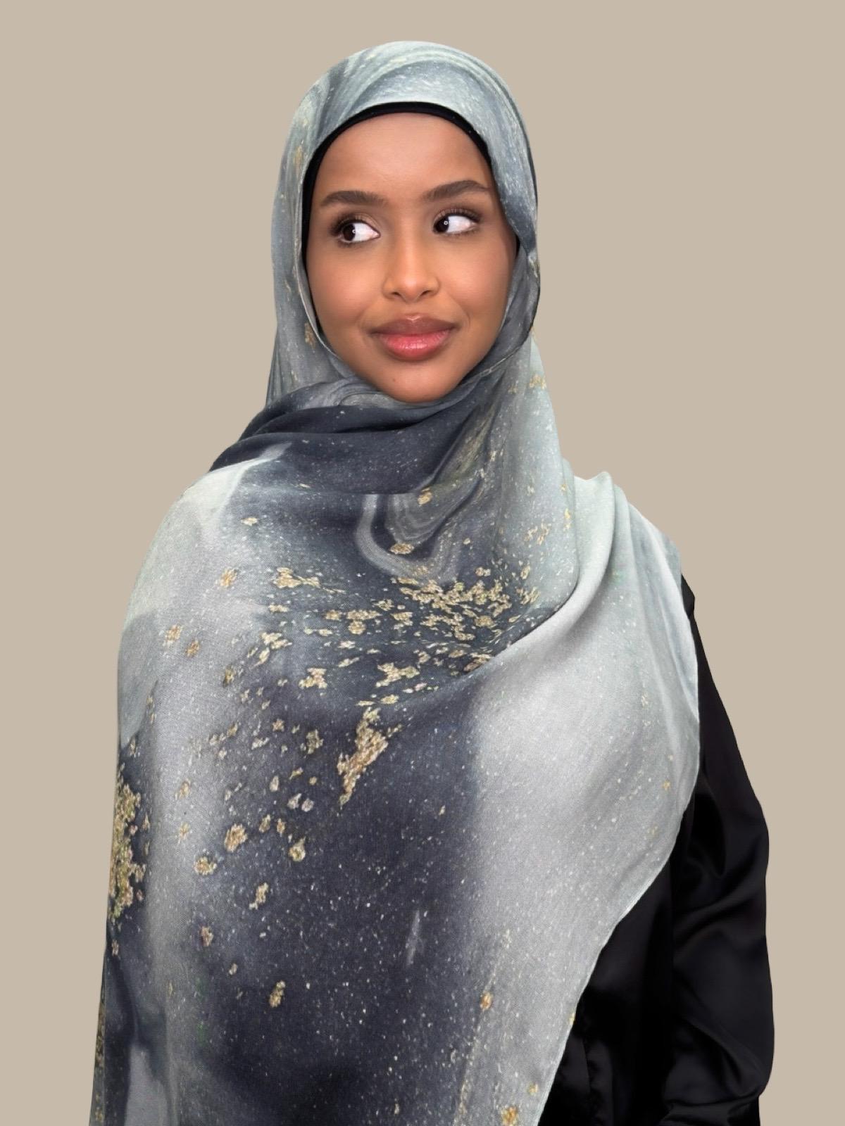 London Fog Print Modal Hijab - Soft & Breathable Scarf for Women - Perfect for Daily Wear, Prayer, and Fashion Outfits