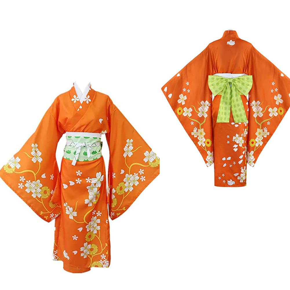 Hiyoko Saionji Cosplay Costume Full Set - Anime Long Robe Dress with Hair Clips & Bows for Halloween Party, Anime Convention, Cosplay Events & Photoshoots