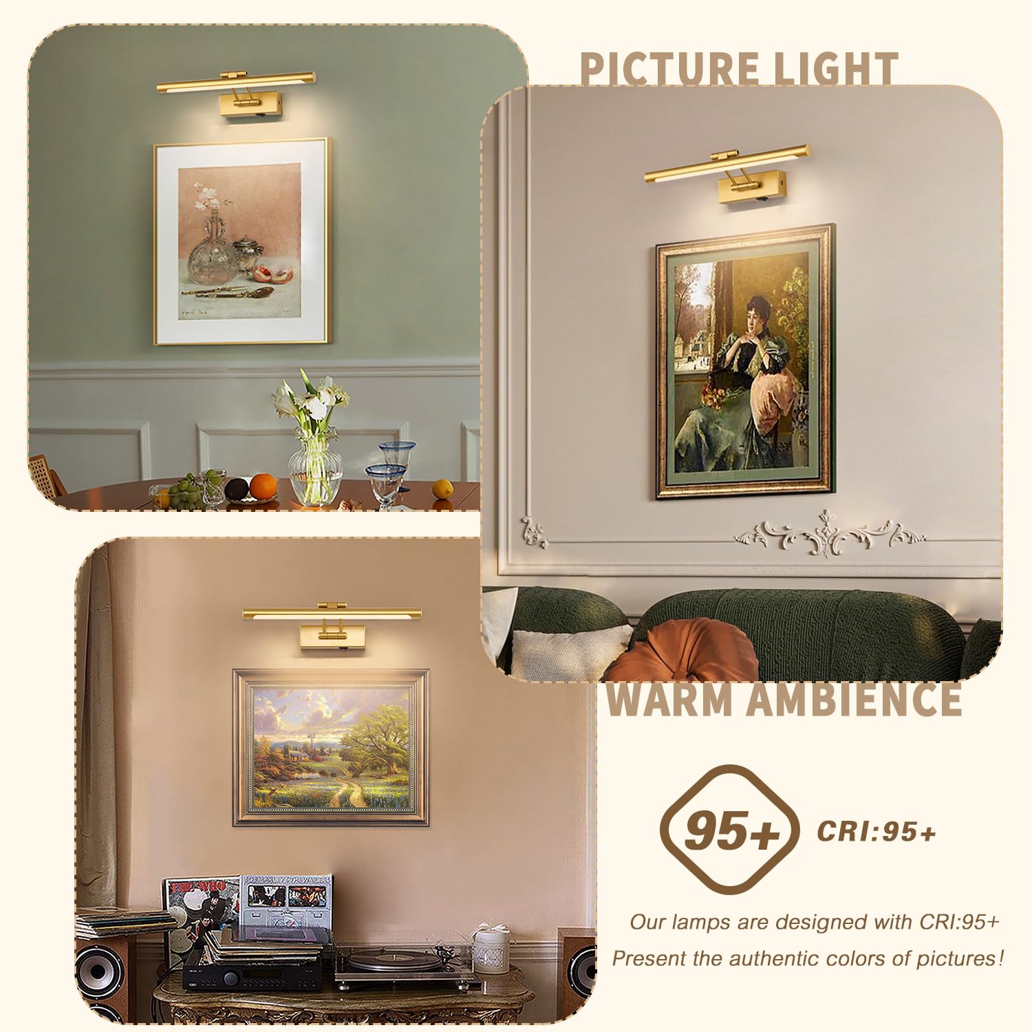 Rechargeable Battery Operated Picture Lights with Remote & Timer - 15.75
