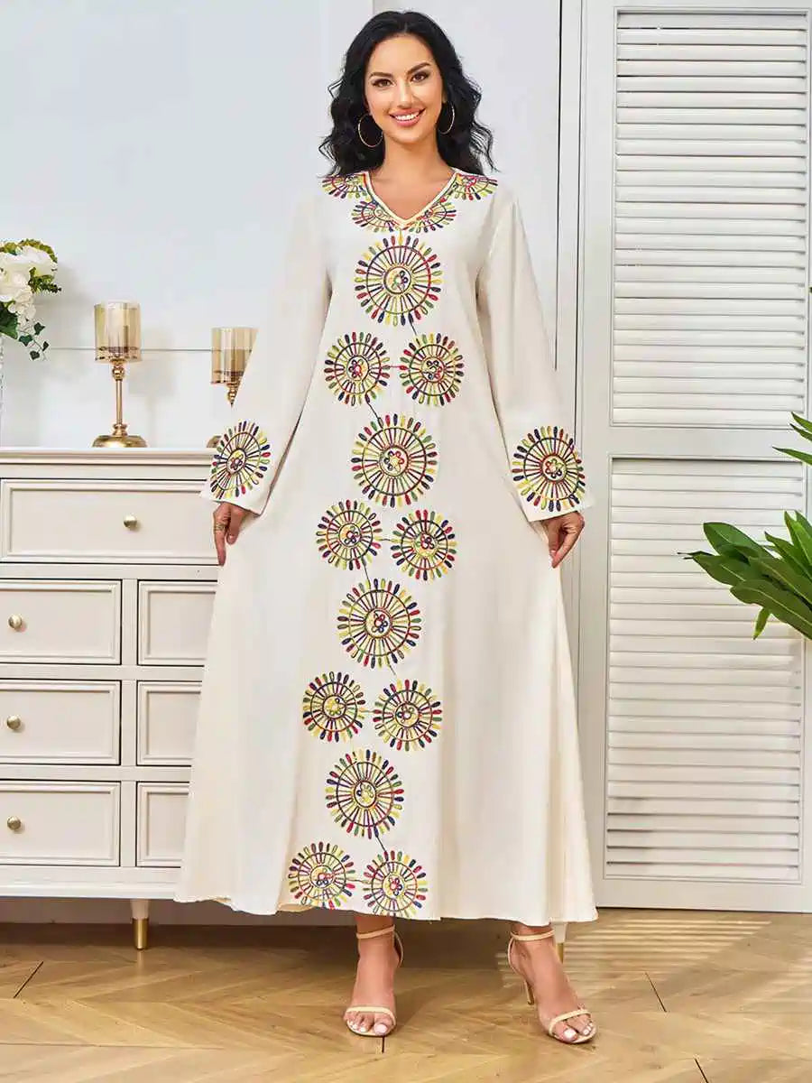 Elegant Rope Embroidery Eid Caftan Dress for Women - Traditional Moroccan Kaftan #24309 - Perfect for Eid Celebrations, Weddings & Special Occasions