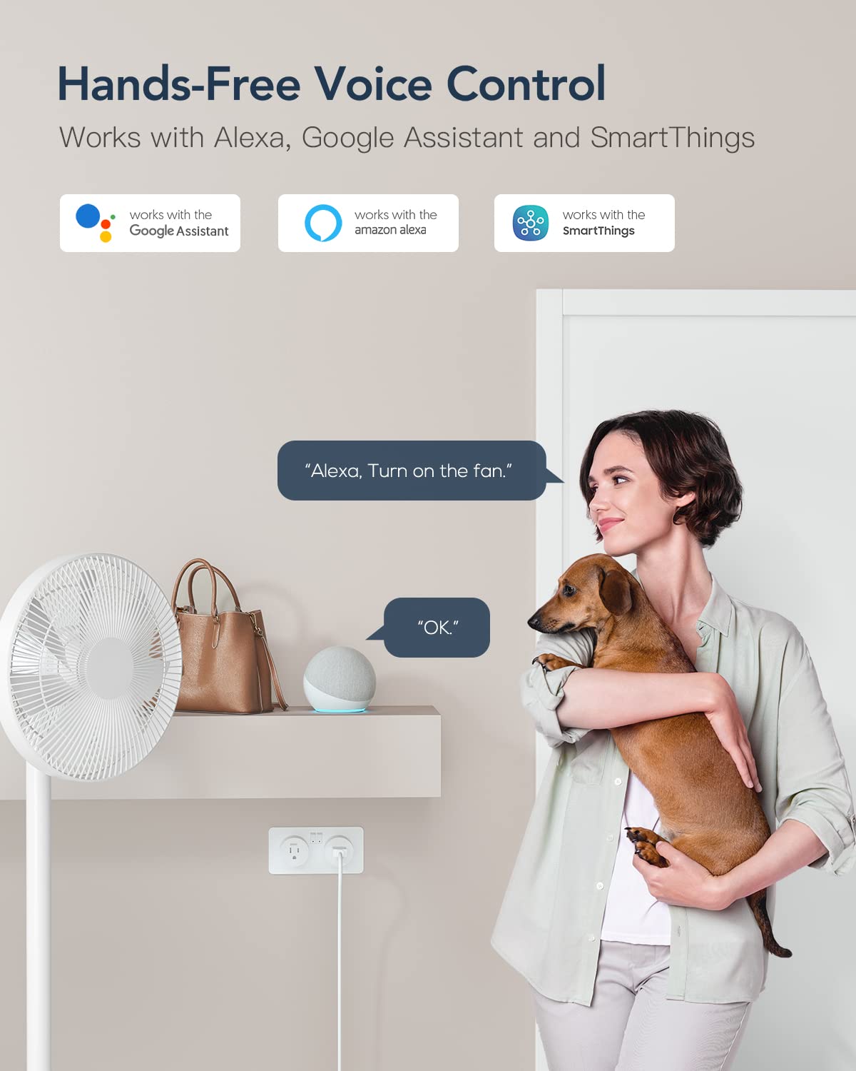 GNCC Smart Plug 2-Pack - Wi-Fi Outlet Works with Alexa & Google Home, Remote Control & Timer, No Hub Required, 2.4GHz WiFi (White) - Perfect for Home Automation & Energy Saving