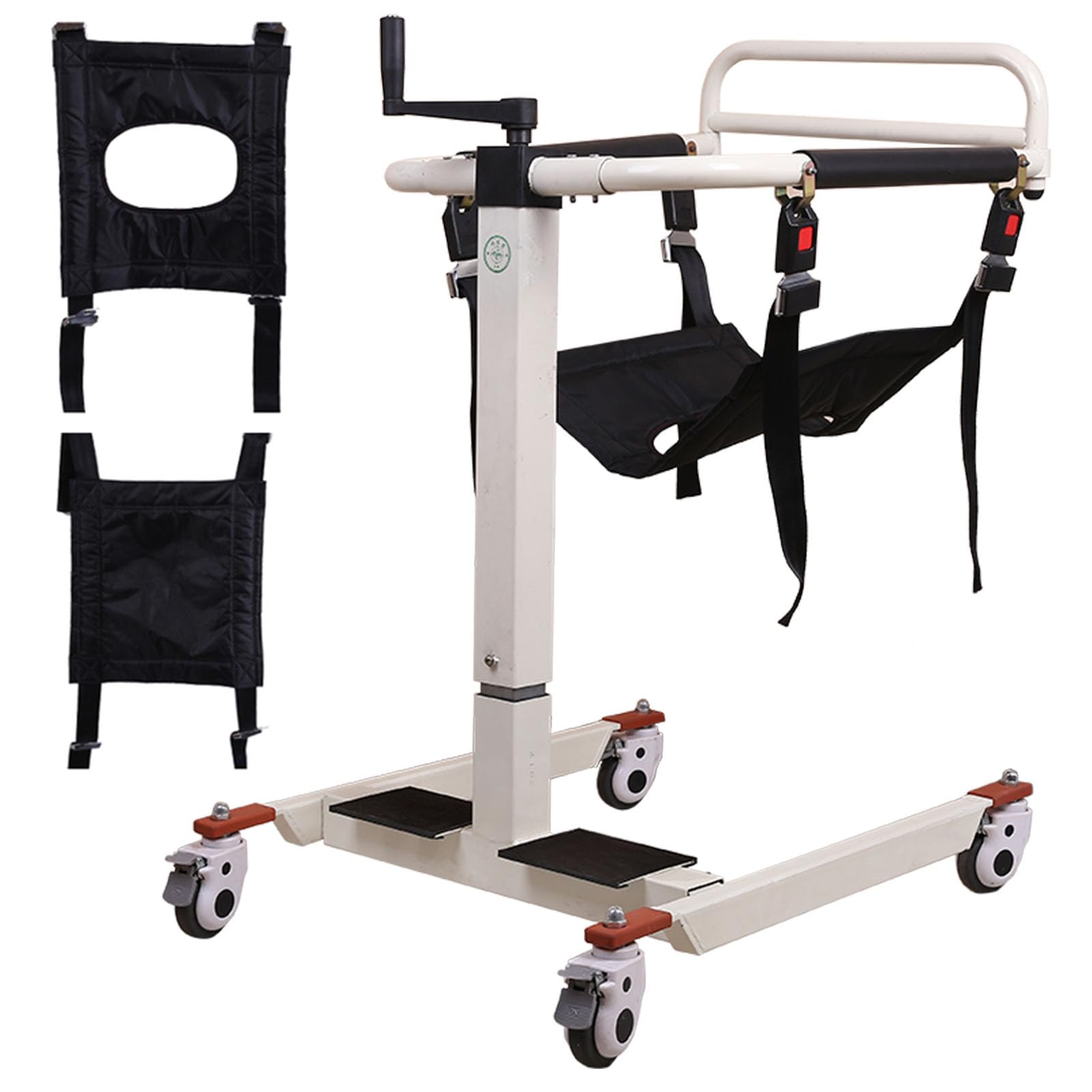 Seveni Patient Lift Transfer Chair - Portable Elderly Lift Assist with 275lb Capacity, Alloy Steel Shower Wheelchair & Bedside Commode - Easy to Disassemble for Home Care, Hospital Use, and Mobility Assistance