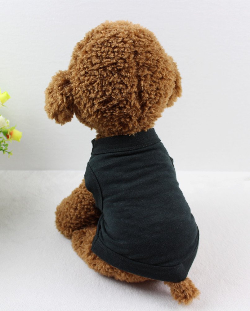 Black Dog Vest Shirt - Breathable Cotton Summer Apparel for Large & Small Dogs & Cats - Perfect for Vacation, Outdoor Adventures & Daily Wear