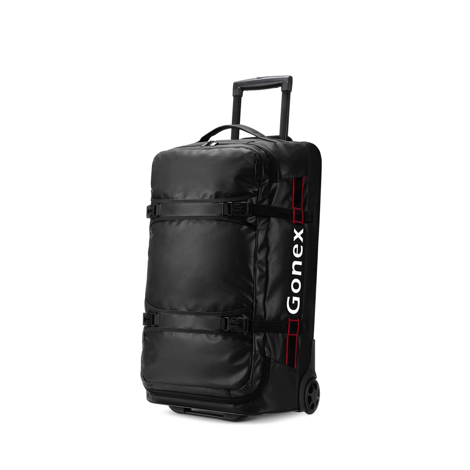 Gonex 70L Waterproof Rolling Duffle Bag with Wheels - 25 Inch Wheeled Travel Luggage for Camping, Gym & Air Travel | Black