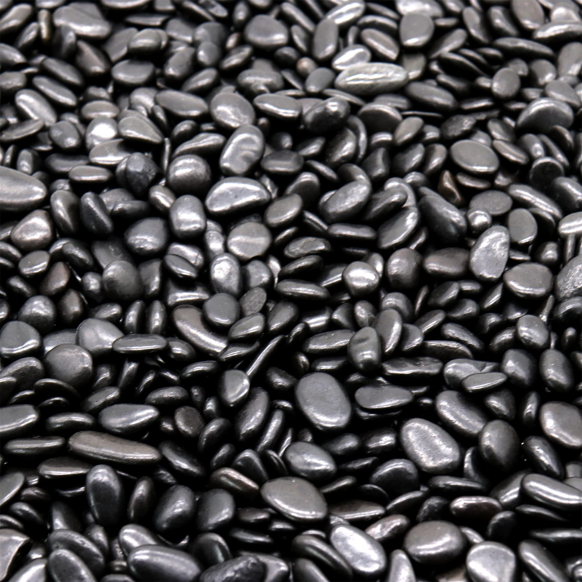 Premium Black Polished Pebbles for Plants - 2 lbs Decorative Rocks for Succulents, Garden Landscaping & Vase Fillers (0.2 Inch Mini Size, Smooth Finish) - Perfect for Indoor Planters, Zen Gardens & Floral Arrangements
