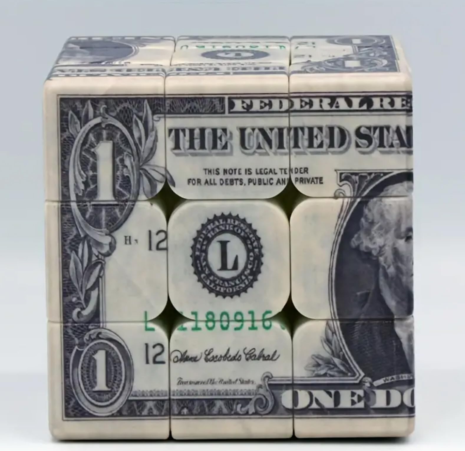 3x3 Speed Cube with Dollar Bill Pattern - Fast Turning Magic Cube Puzzle for Teens & Adults - 5.6cm/2.2
