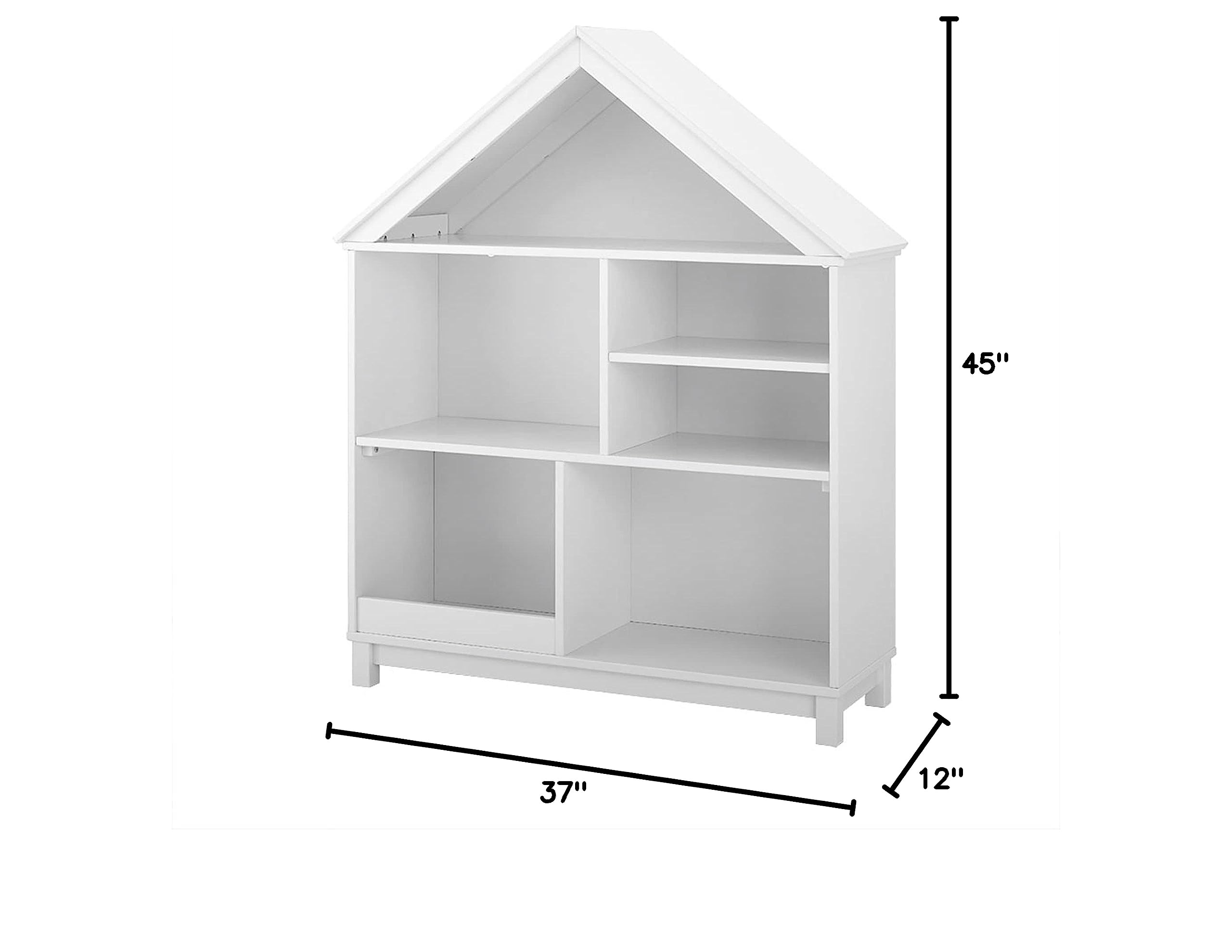 Jack & Jill Kids Home Bookcase - White Wooden Bookshelf for Children's Room, Nursery, Playroom - Perfect for Organizing Books, Toys, and Decor