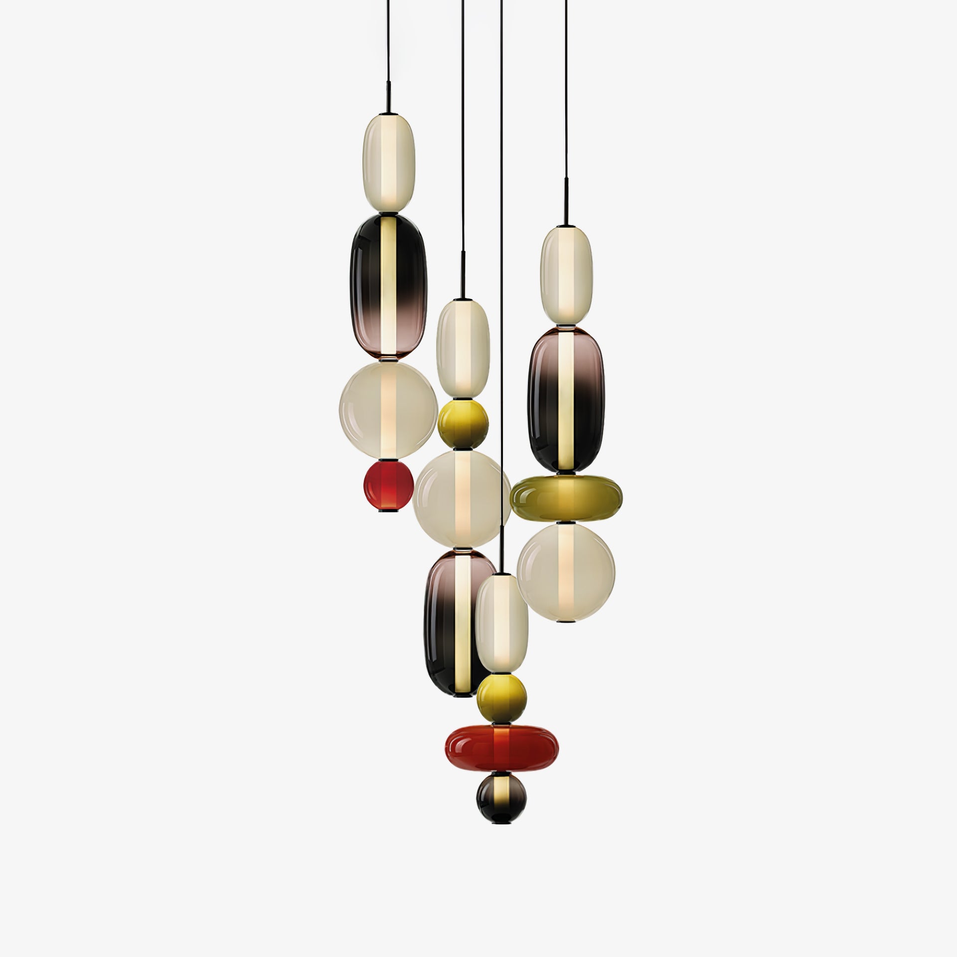 Stylish Candied Glass Pendant Light Set - Modern Hanging Fixture for Dining Room, Kitchen Island & Bedroom Decor