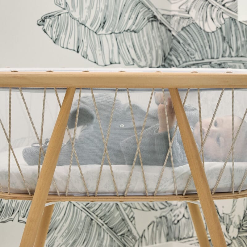 Charlie Crane Kumi Mesh Bassinet with Organic Mattress - Breathable Baby Crib for Newborns & Infants - Perfect for Nursery, Bedroom & Travel Use