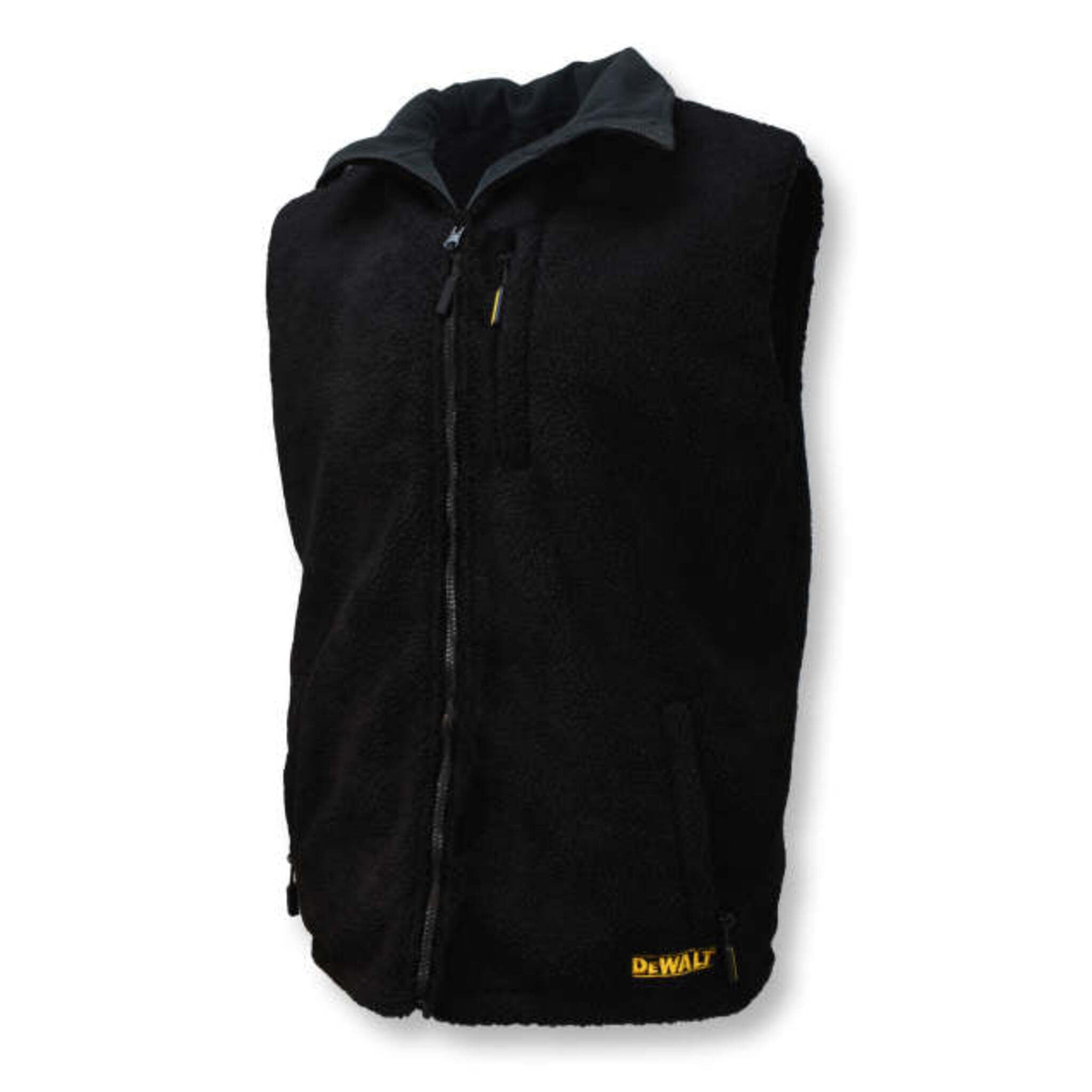 DEWALT® Men's Heated Reversible Fleece Vest with Battery - 3 Heat Zones, Windproof, Soft Microfleece & Sherpa Lining, 8 Pockets (Sizes S-3XL) | Winter Workwear for Construction & Outdoor Activities