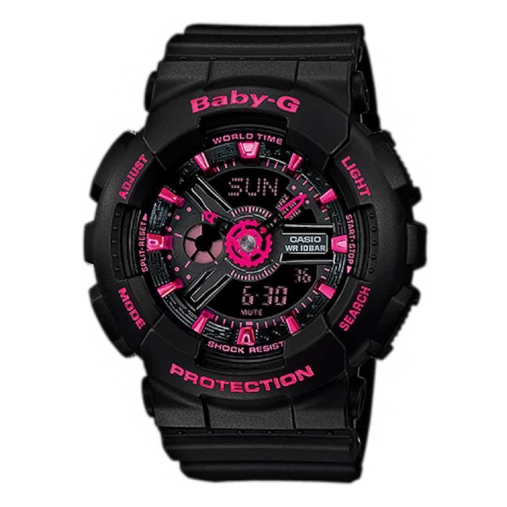 CASIO BABY-G BA-111-1ADR Digital Sports Watch for Women - Black Resin Band, Shock Resistant, Water Resistant - Perfect for Running, Swimming & Outdoor Activities