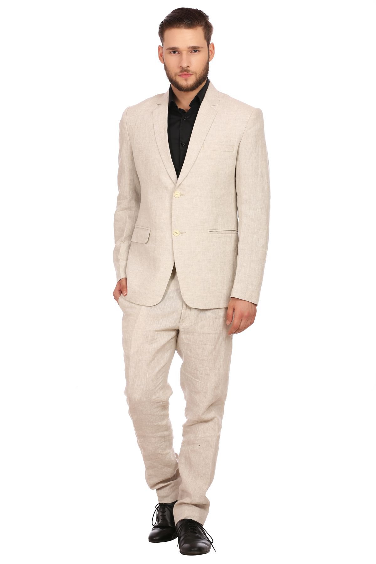 Vintage Men's Pure Linen Sky Blue Suit - Lightweight Breathable Summer Wedding & Business Formal Attire for Outdoor Events & Beach Weddings