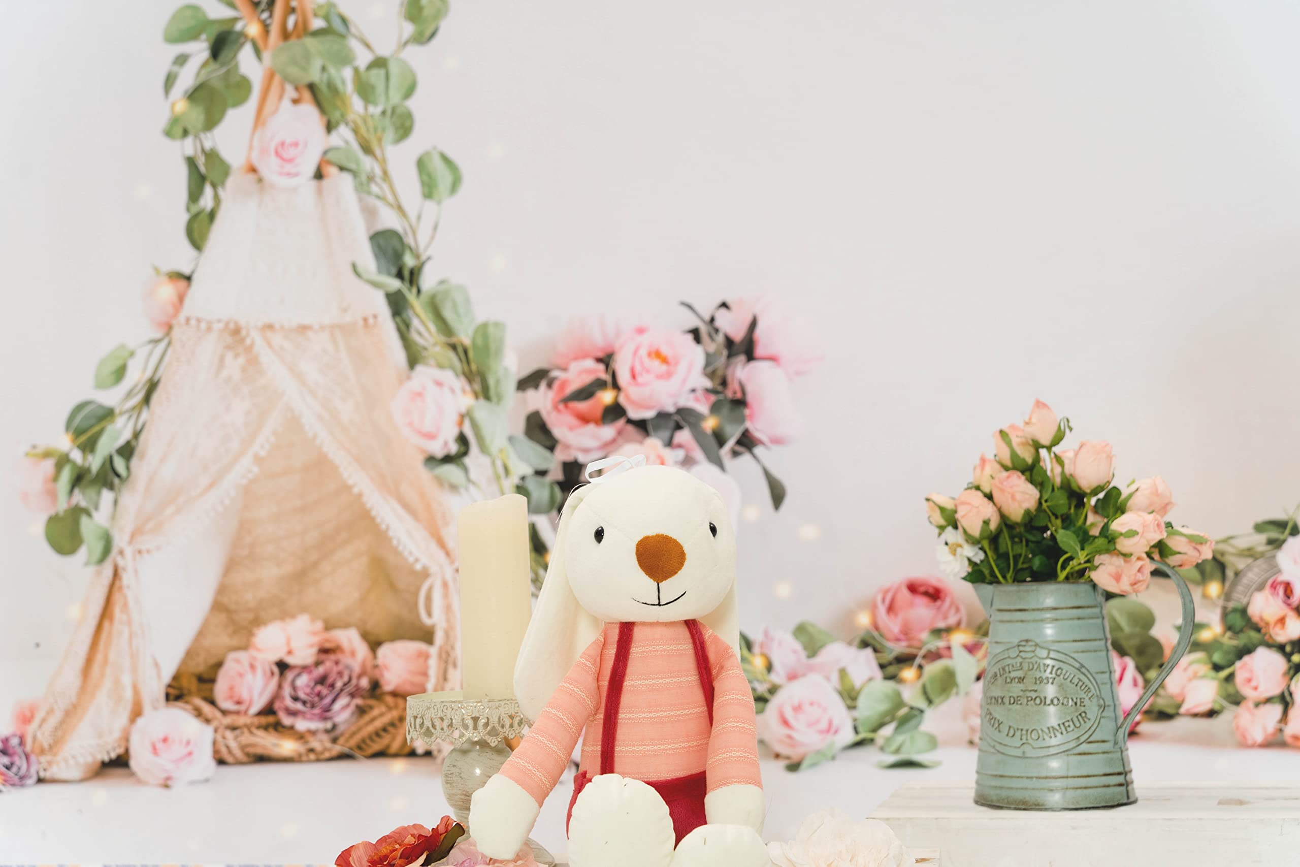 Kate Spring Flowers Photo Backdrop - 8x8ft Valentine's Day Photography Background for Kids Party, Portrait & Decorations | Perfect for Valentine Photos, Baby Showers & Birthday Parties