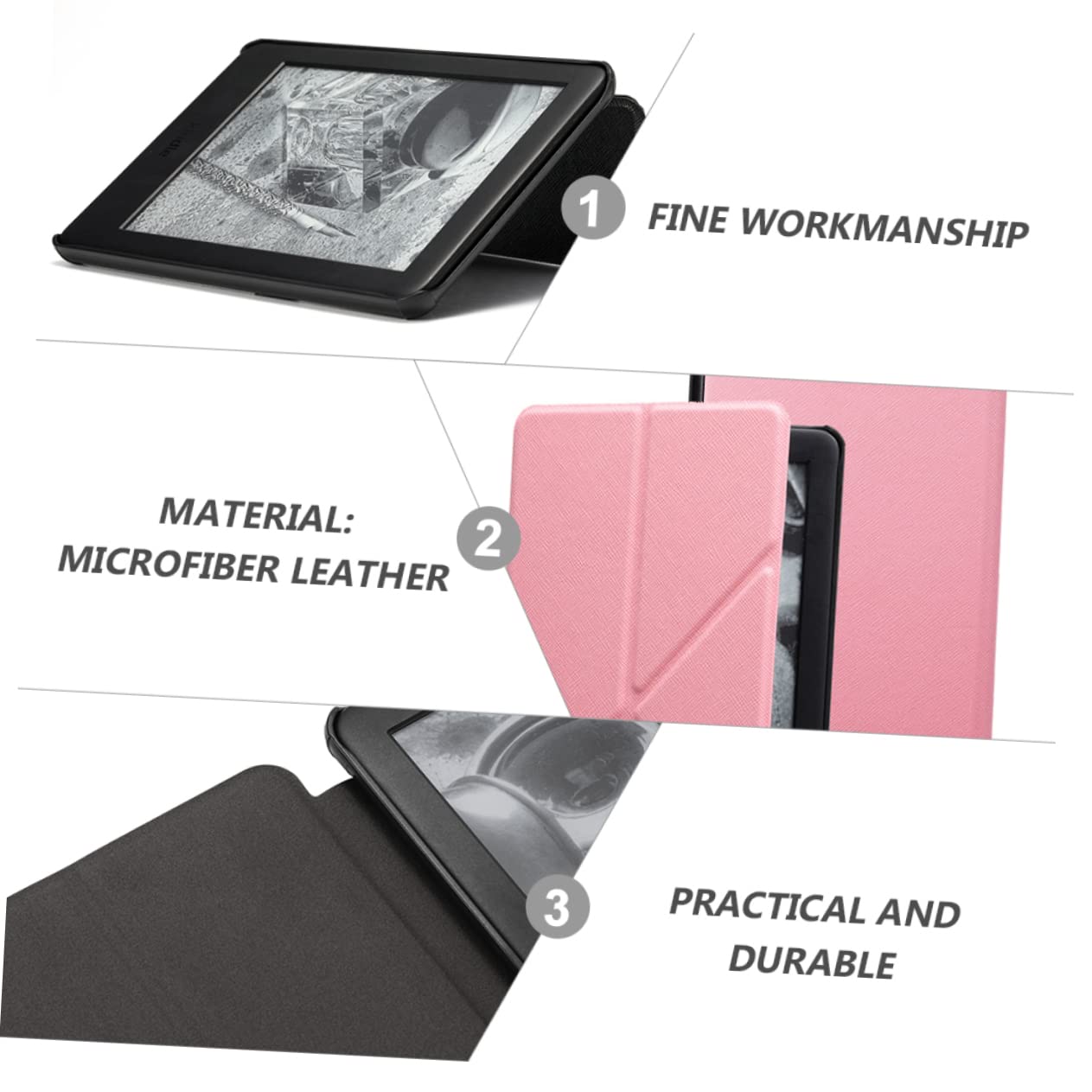 8-Piece E-Reader Protective Case Set - Detachable Waterproof Cover for E-Book Readers, Microfiber Leather Case with Electrocase Technology | Perfect for Travel, School & Daily Reading Protection