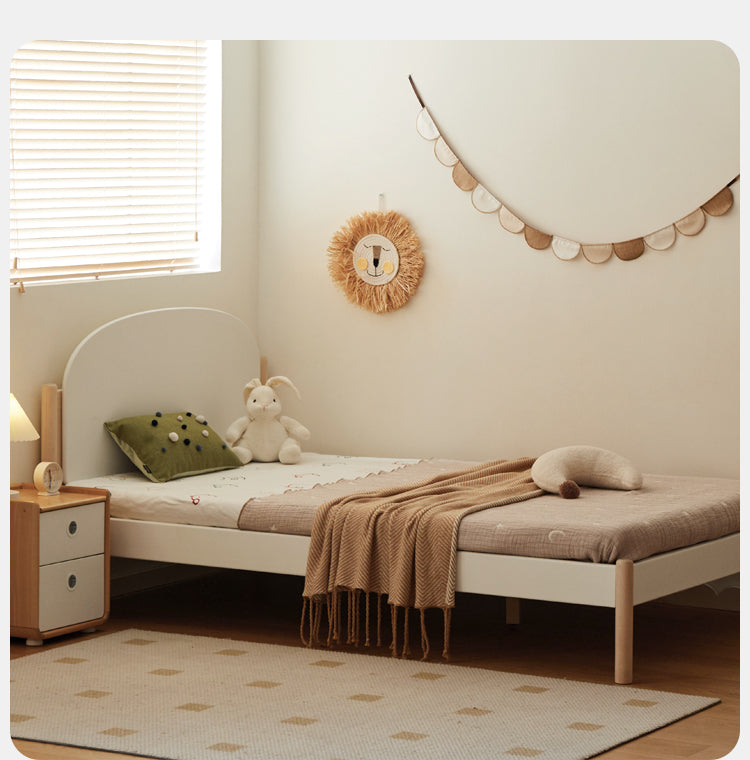 Solid Wood Poplar Kids Bed for Boys & Girls - Durable & Safe Children's Bedroom Furniture for Toddler to Teen Years