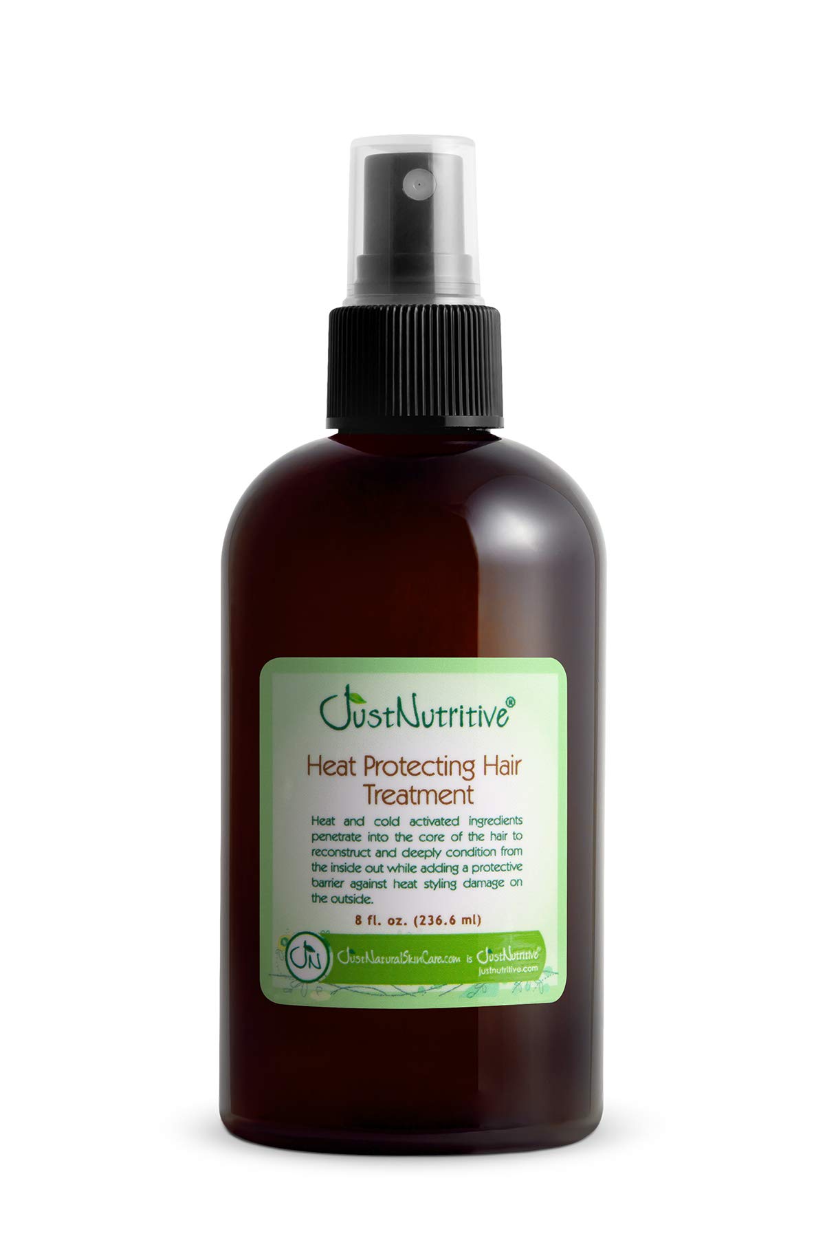 Just Nutritive Heat Protecting Hair Treatment - Silicone Free Hair Protector for All Hair Types | Natural Heat Protectant for Men & Women | 8 Fl Oz | Shield Hair from Blow Dryers, Straighteners & Styling Tools