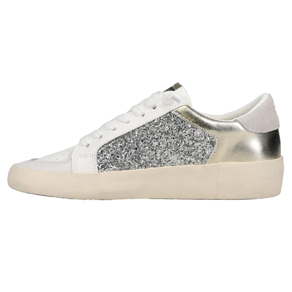 Vintage Havana Women's Libby 1 Metallic Sneakers - Gold, Silver & White Casual Shoes for Women | Comfortable Walking, Gym & Everyday Wear