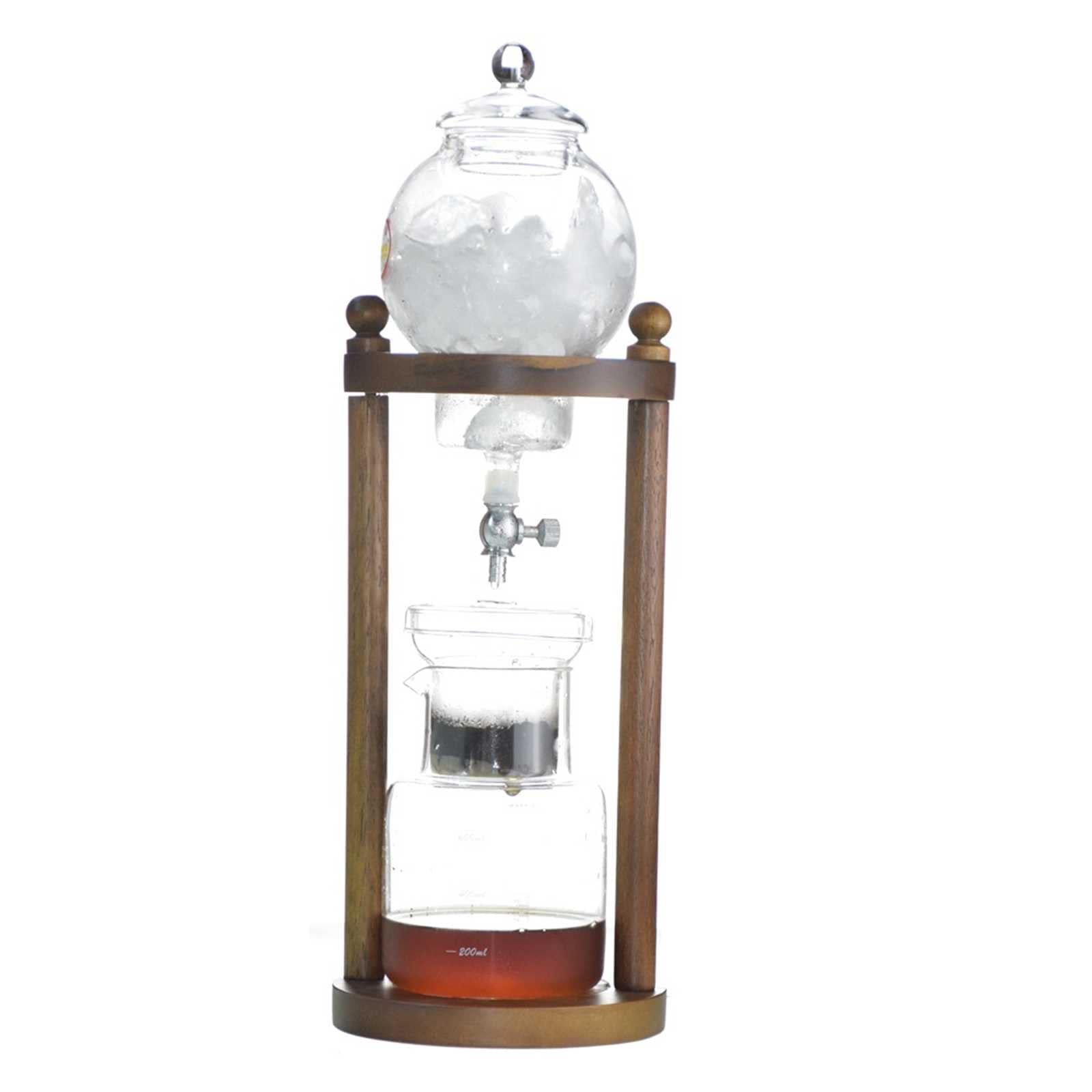 Premium 600ML Glass Cold Brew Coffee Maker - Iced Drip Coffee Maker for Smooth & Flavorful Cold Brew, Perfect for Home, Office & Outdoor Use - Includes Glass Server for 6 Cups - Ideal for Espresso Lovers & Household Use