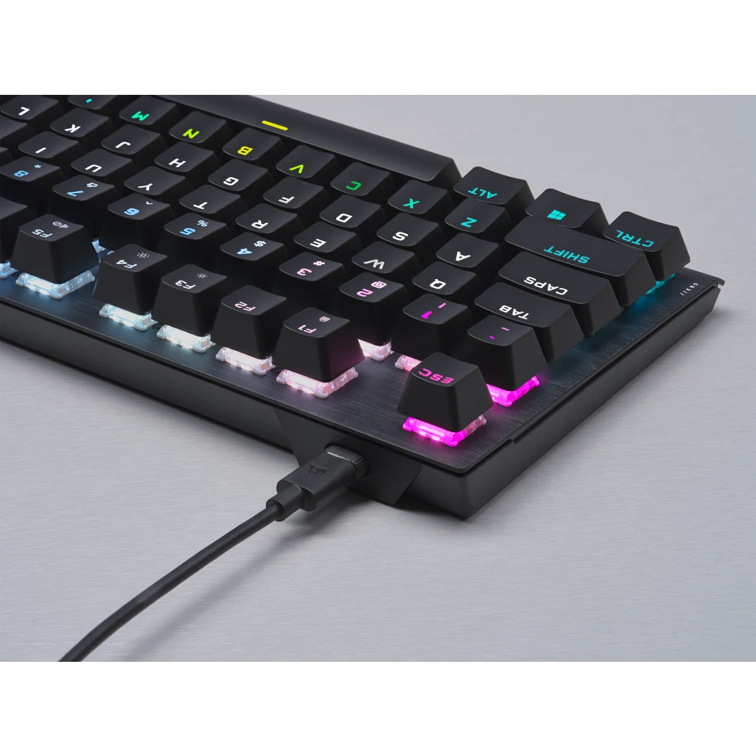 Corsair K60 PRO TKL Mechanical Gaming Keyboard - RGB Backlit, Cherry MX Red Switches, Compact Tenkeyless Design for PC Gaming & Esports | Perfect for FPS, MOBA & Typing Enthusiasts