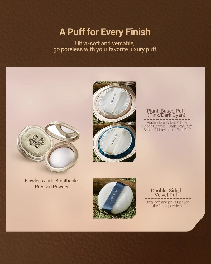 Flawless Jade Breathable Pressed Powder - Oil Control & Matte Finish Makeup | Perfect for Daily Wear & Special Occasions