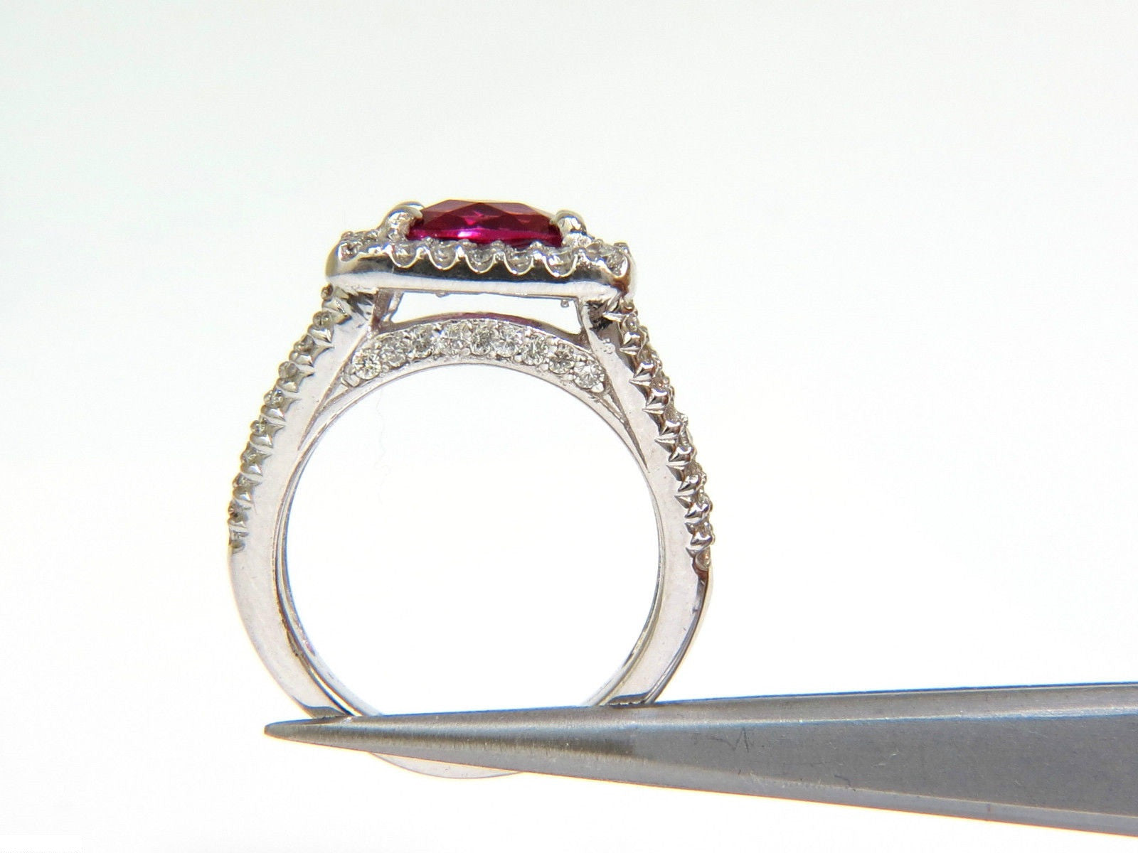 2.73CT Natural Bright Pink Tourmaline Diamond Ring in 14KT Gold - Elegant Split Shank Design for Weddings, Anniversaries & Special Occasions