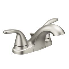 Moen Adler Centerset Bathroom Faucet in Spot Resist Brushed Nickel (Model 84603SRN) - Perfect for Modern Bathroom Vanities and Powder Rooms