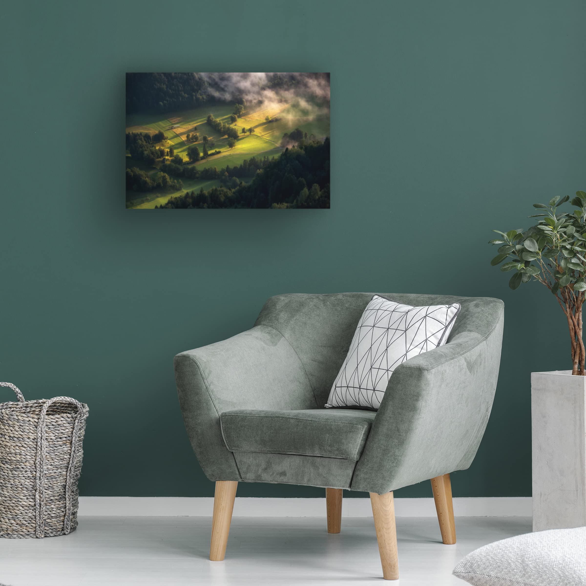 Trademark Fine Art 'Light And Shadow' Canvas Wall Art by Ales Krivec - Modern Abstract Landscape Painting for Living Room, Bedroom & Office Decor