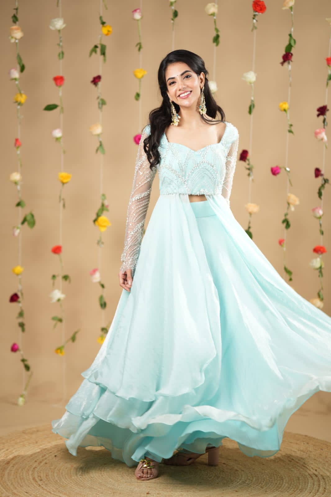 Manisha Premium Designer Slit Anarkali with Skirt - Elegant Indian Ethnic Dress for Women | Perfect for Weddings, Parties & Festive Occasions