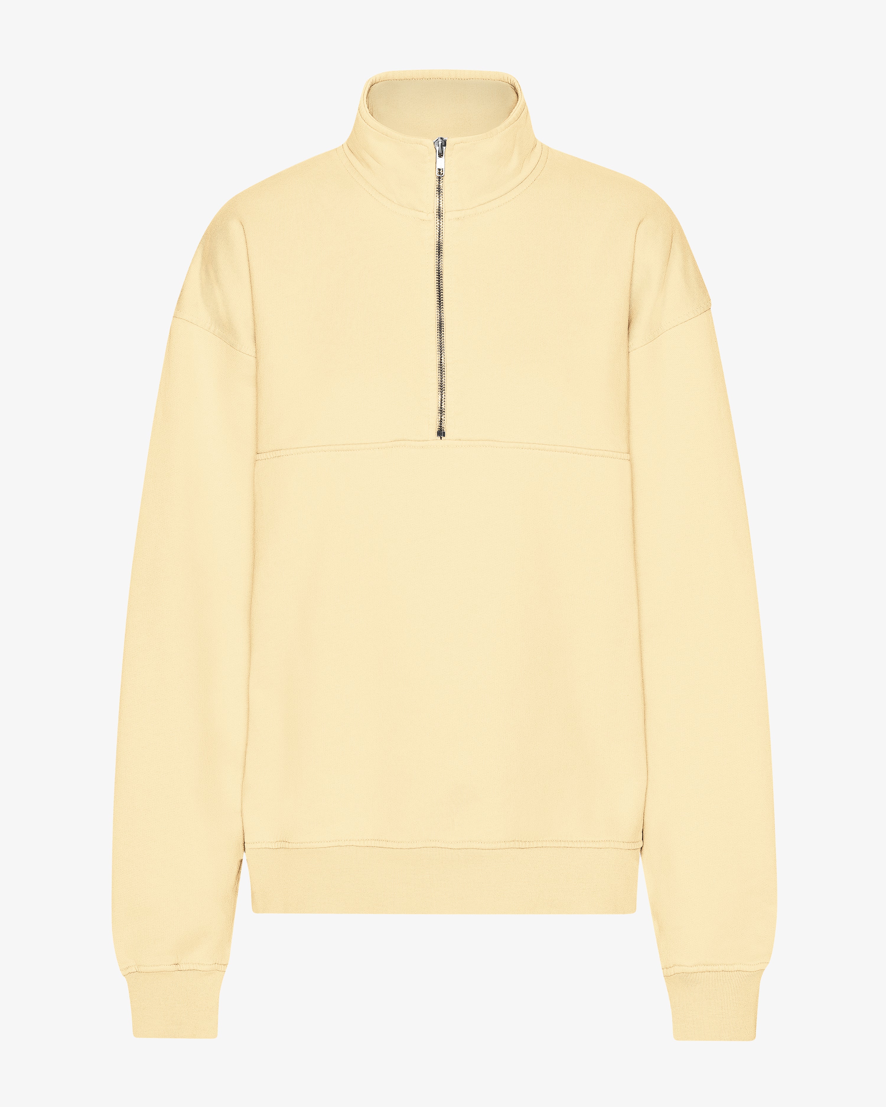 Organic Quarter Zip Sweater for Women - Soft Yellow Pullover for Casual & Outdoor Wear | Cozy Fall & Winter Layering Top